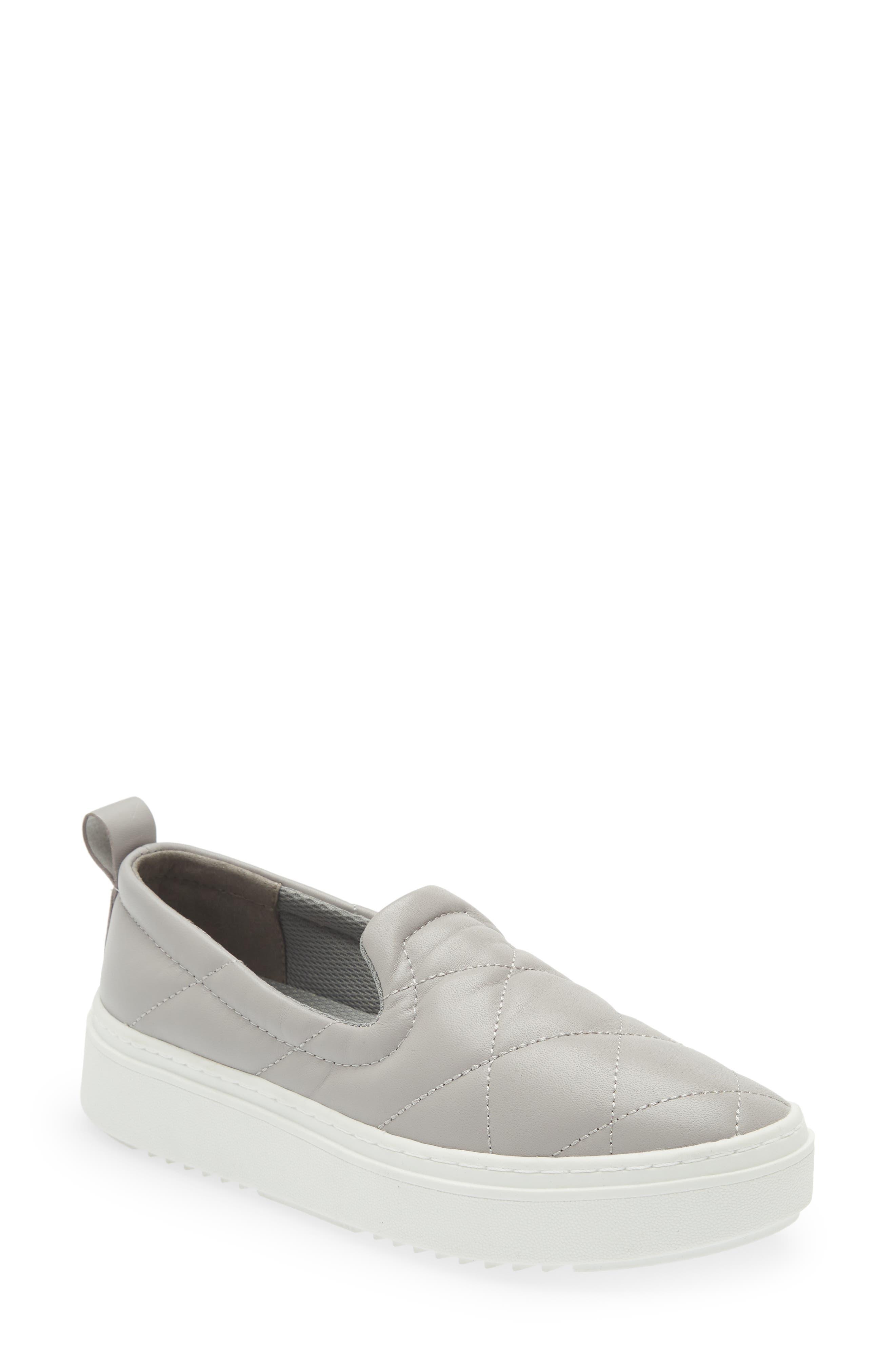Eileen Fisher Poem Quilted Leather Slip-on Sneaker in White | Lyst