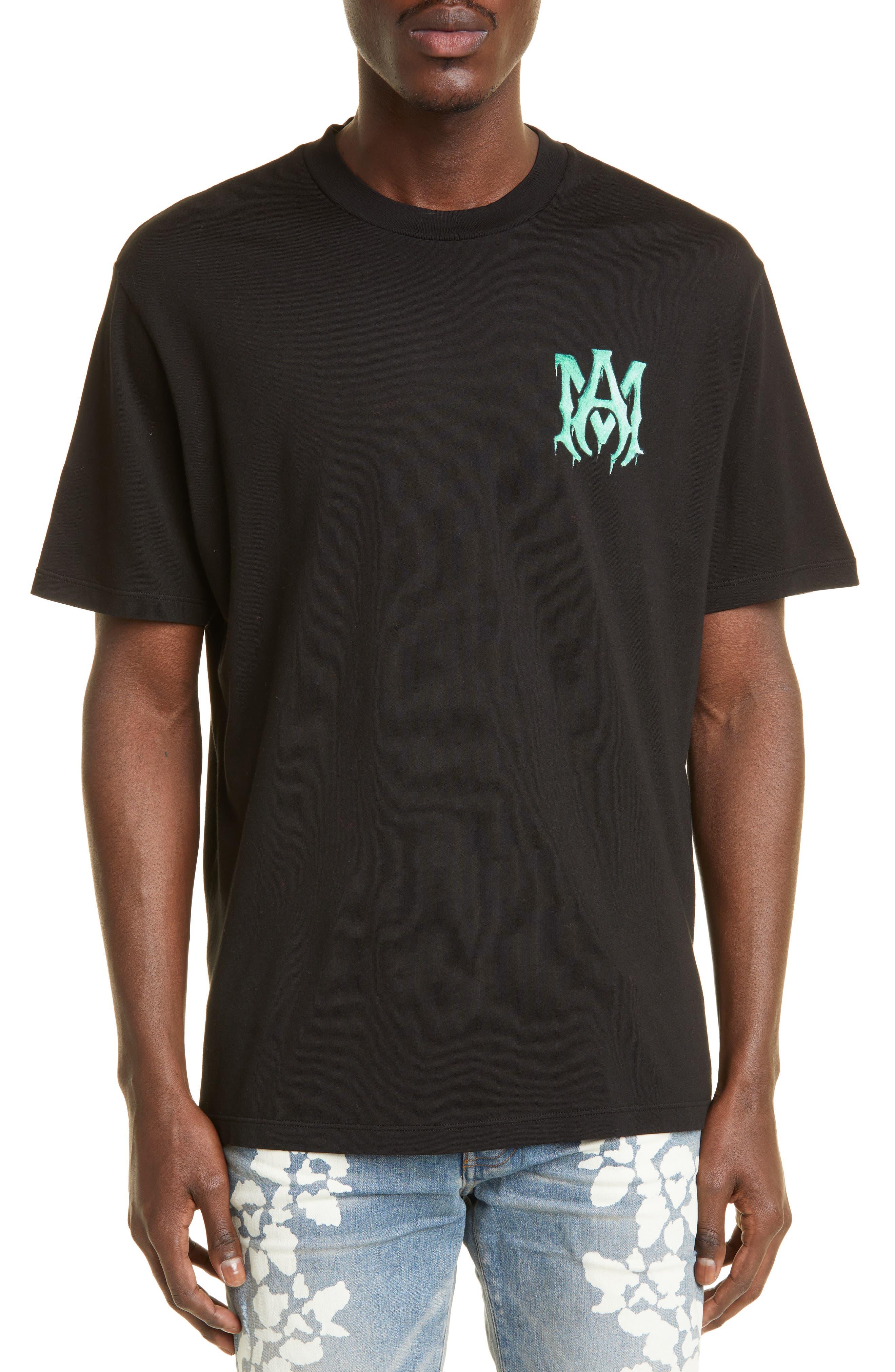 Amiri Watercolor M.a. Logo Graphic Tee in Black for Men | Lyst