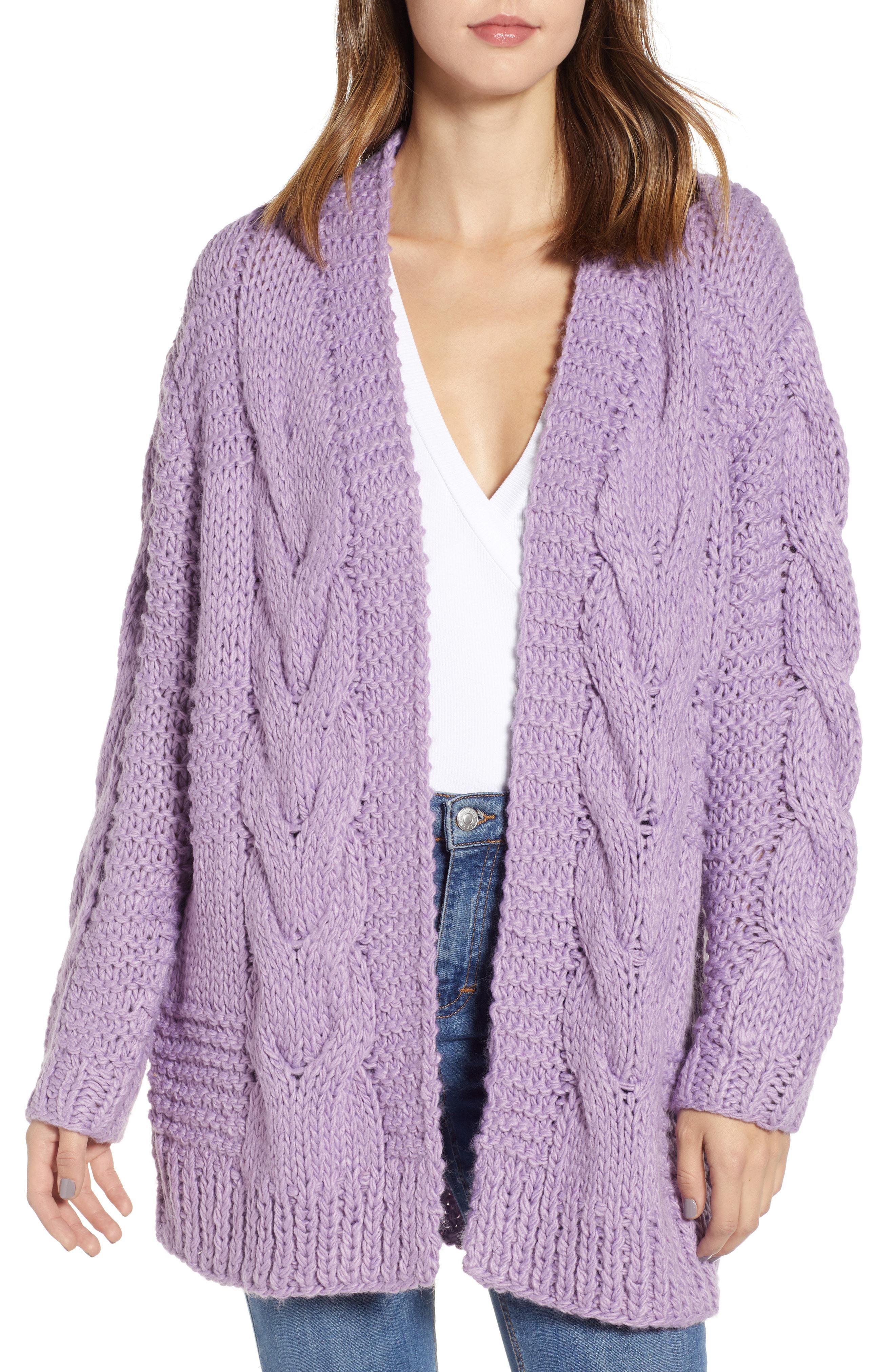 oversized purple cardigan
