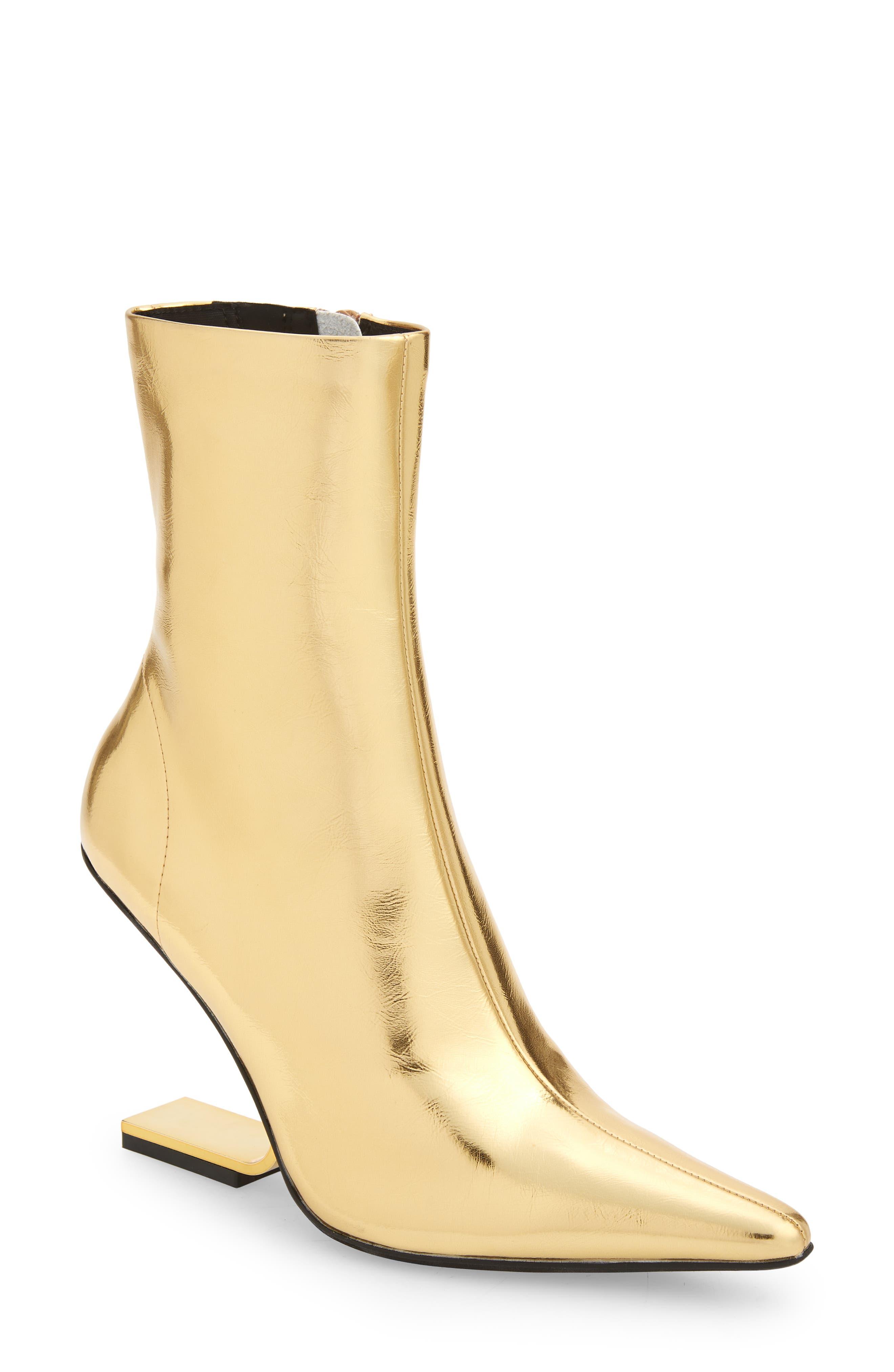 Jeffrey Campbell Compass Pointed Toe Bootie in Metallic | Lyst