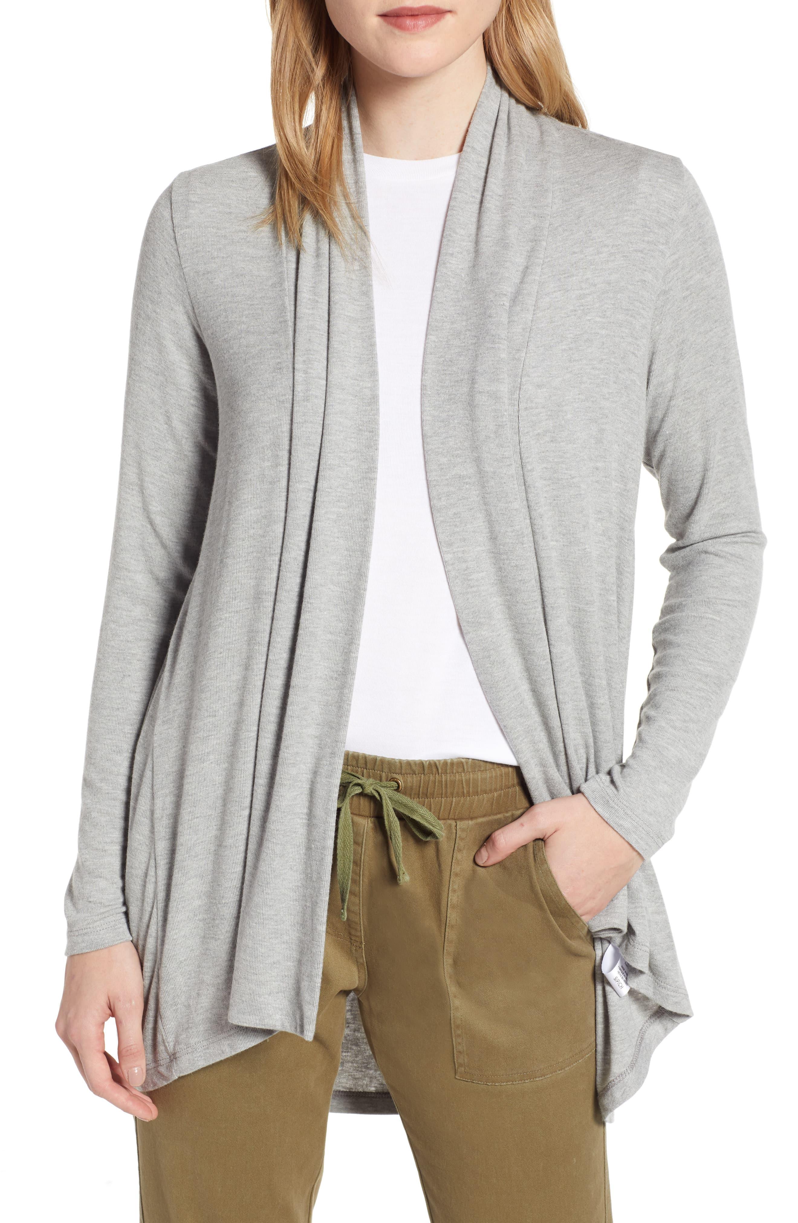 grey jersey cardigan