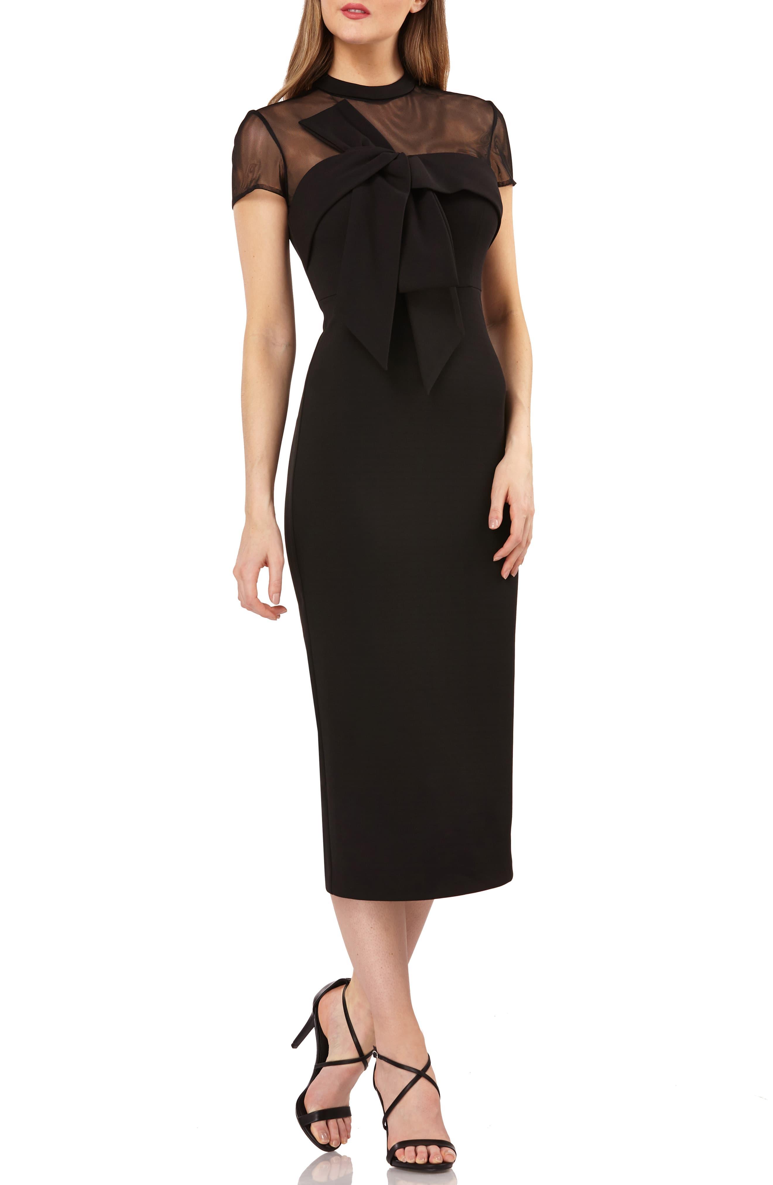 JS Collections Bow Detail Midi Dress in Black - Save 60% - Lyst