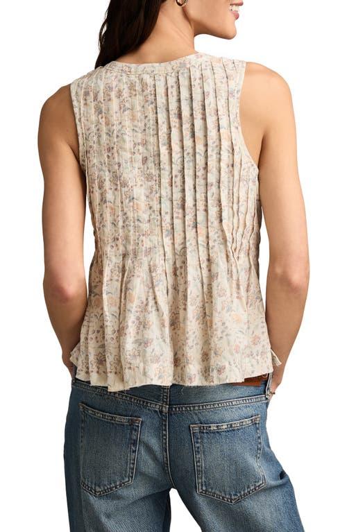 売れ筋商品|||ラッキーブランド カットソー トップス レディース Pintuck Henley Tank Cream Multi Lucky Brand Pintuck Henley Tank in Brown | Lyst