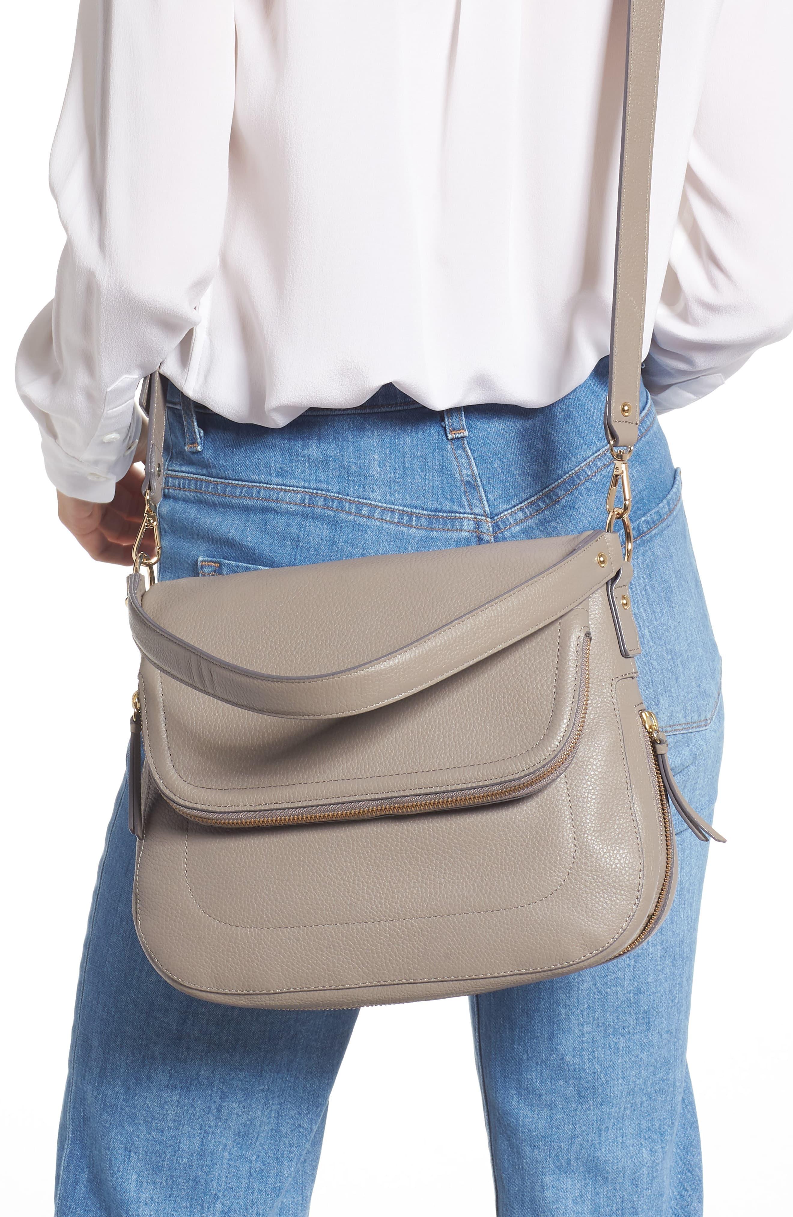Nordstrom Bella Leather Crossbody Bag in Grey Taupe (Gray) - Lyst