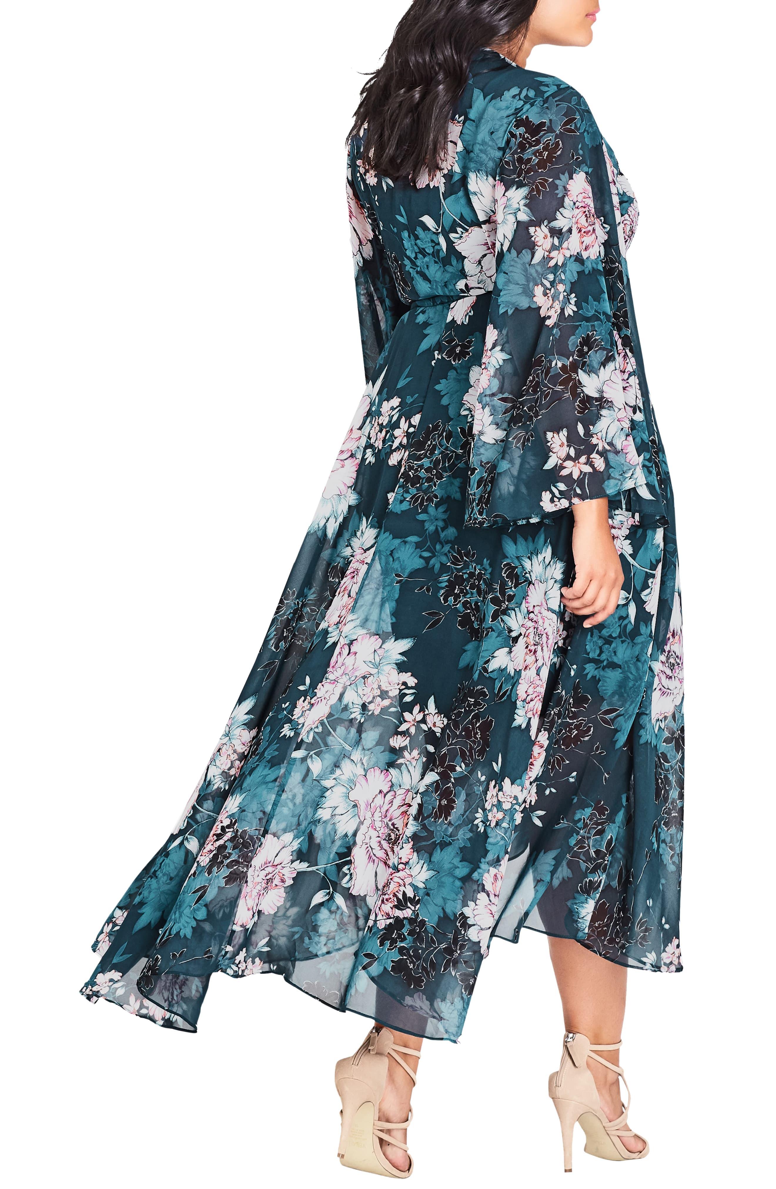 jade blossom maxi dress
