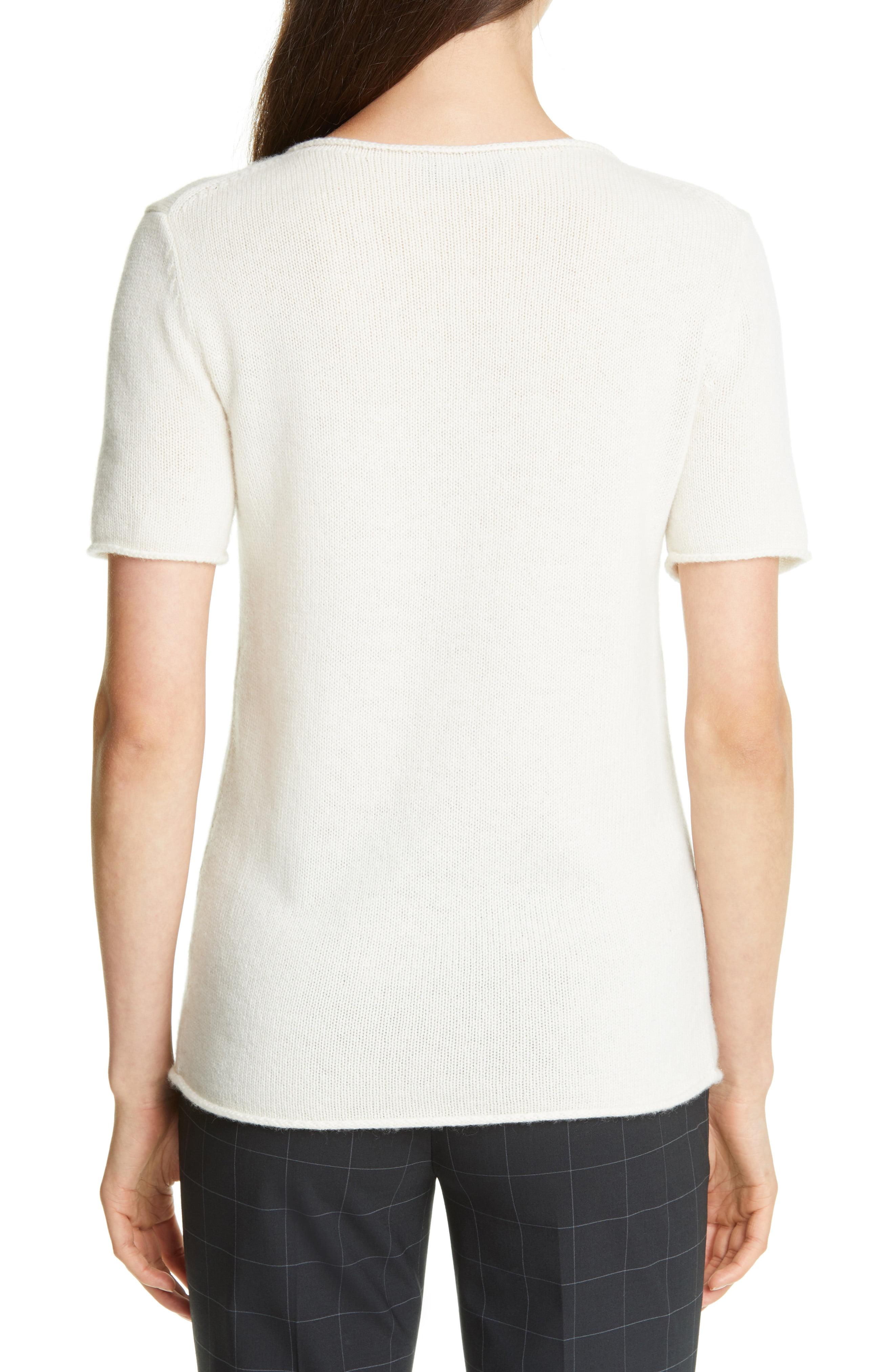 Theory Tolleree Short Sleeve Cashmere Sweater in Ivory (White) - Lyst