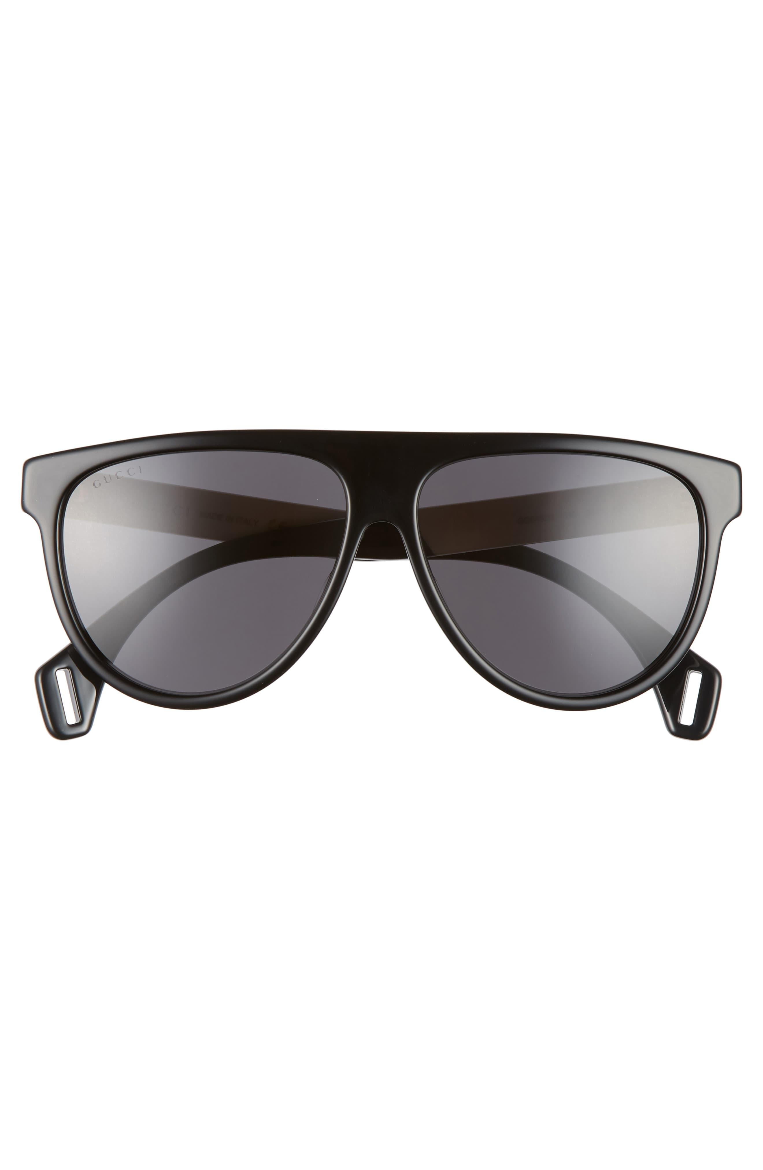 Gucci 58mm Aviator Sunglasses in Black/ Grey (Gray) for Men - Lyst