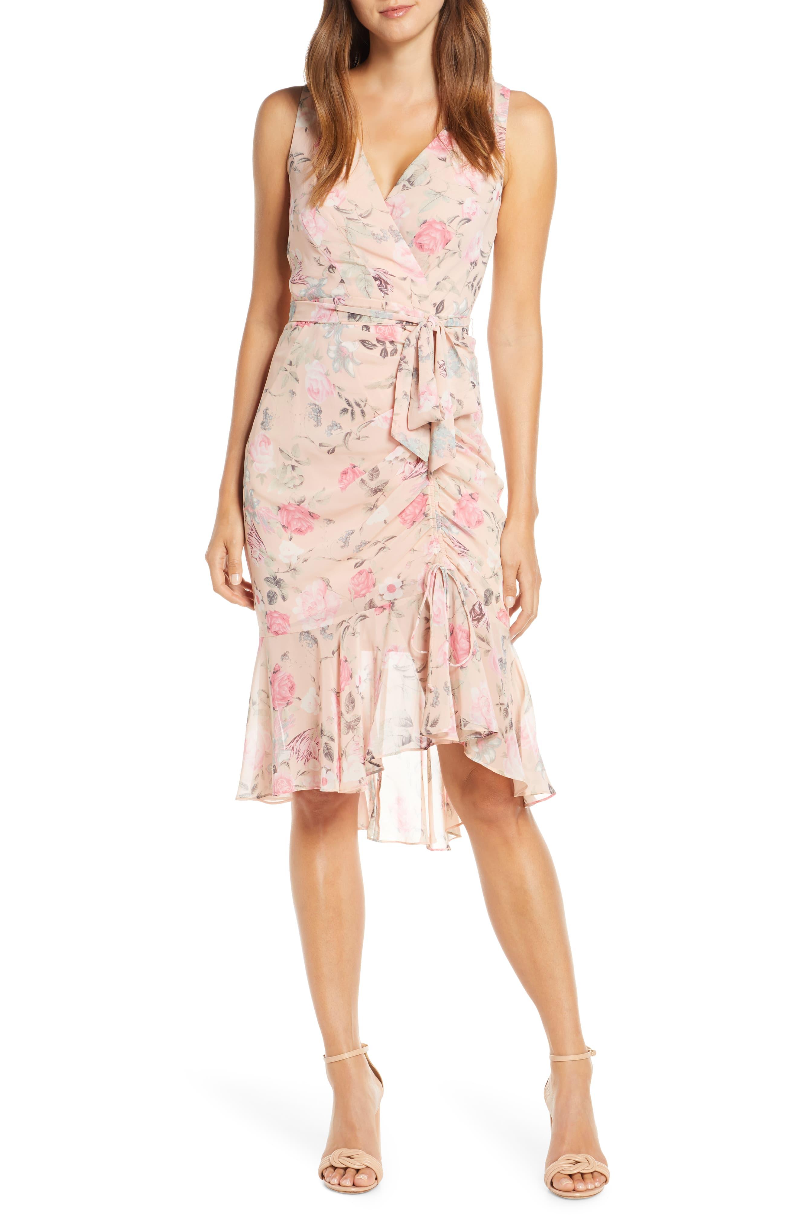 eliza j side ruched sheath dress