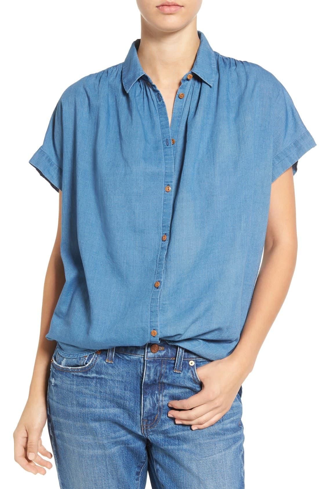 Madewell Central Chambray Shirt in Bright Indigo (Blue) - Lyst
