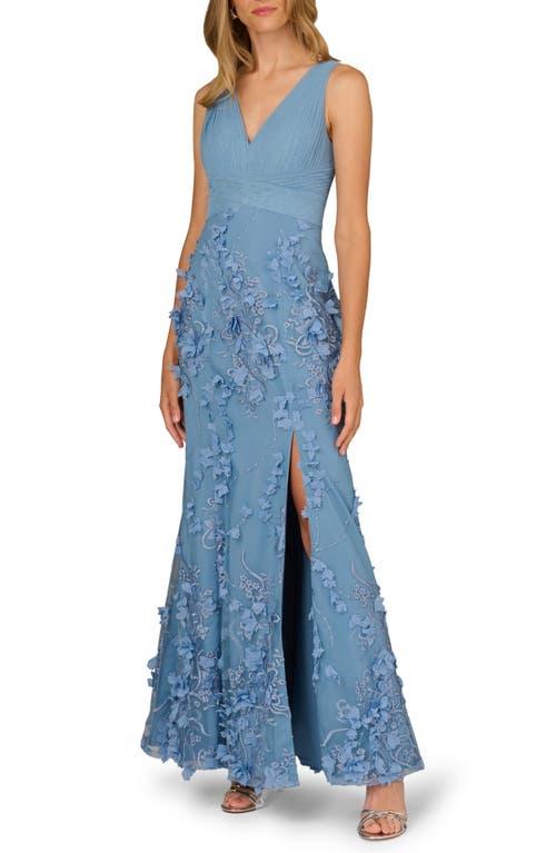 adrianna papell dusty blue dress Adrianna Papell Womens Sequined One Shoulder Formal Dress Blue 4