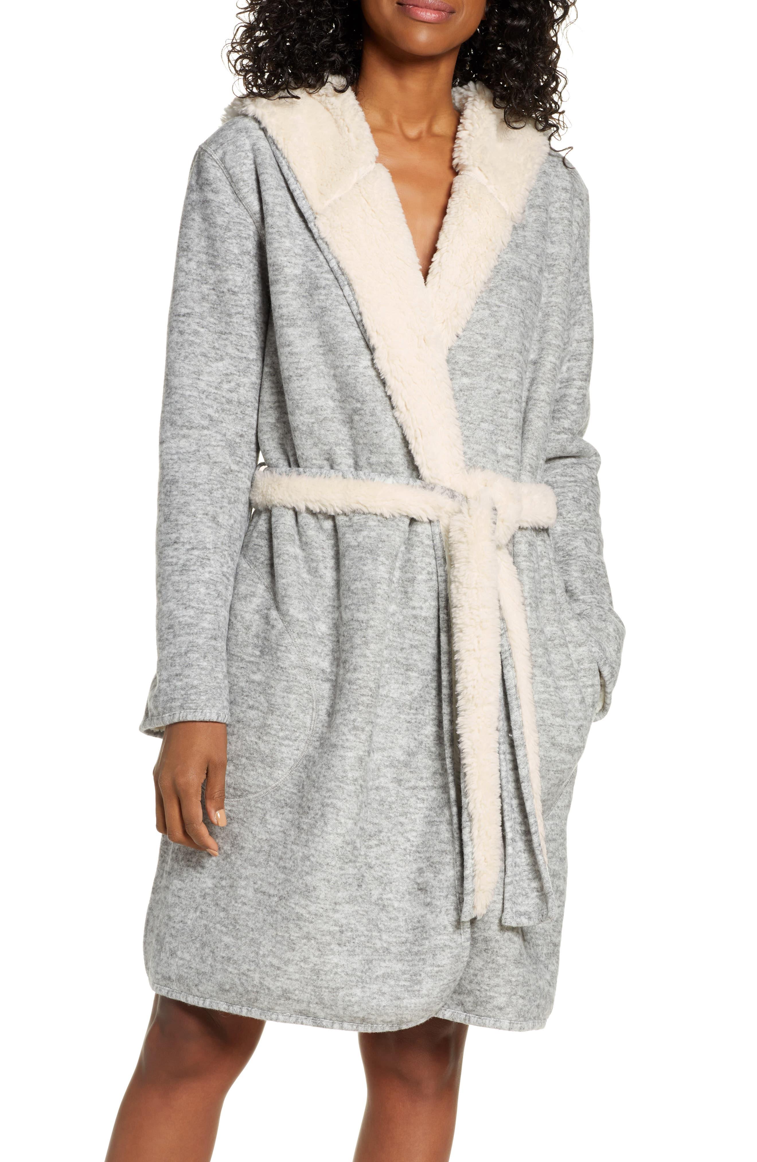 UGG Fleece UGG Portola Reversible Hooded Robe in Grey Heather (Gray) Lyst