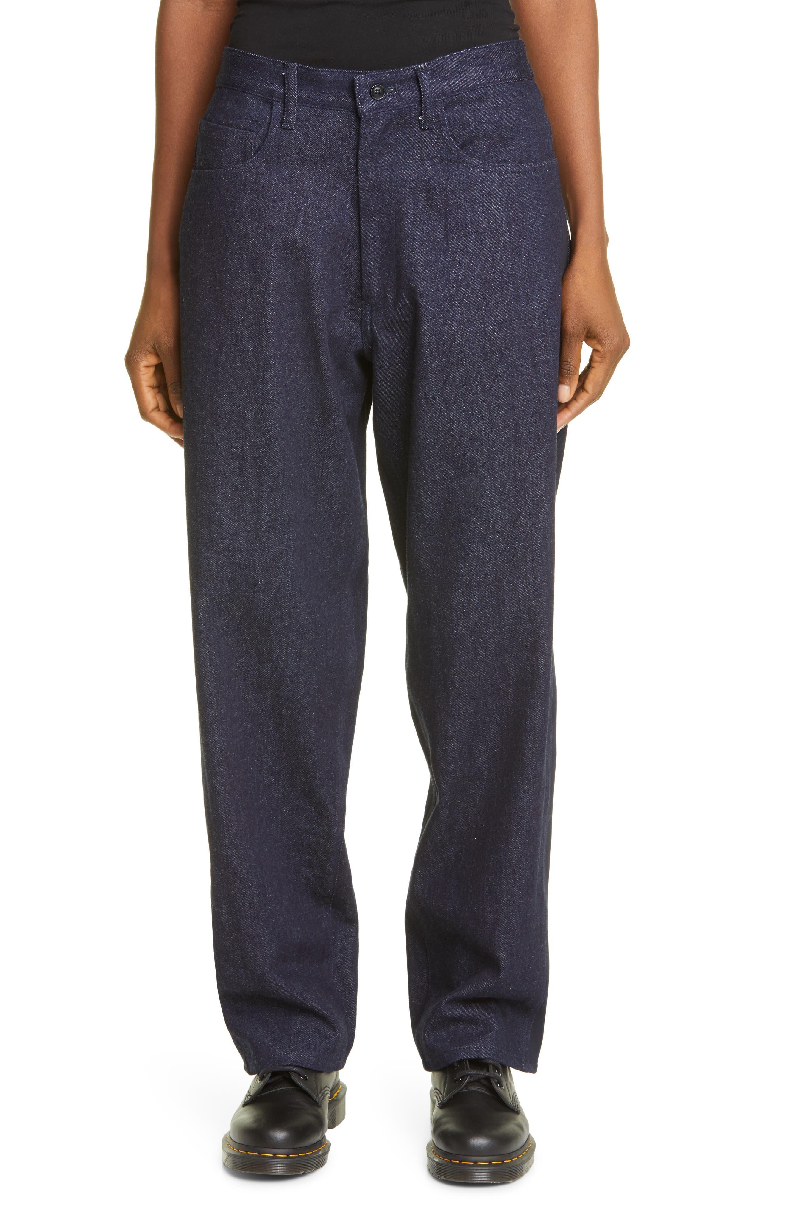 Pantalon Large Femme Y's By Yohji Yamamoto - Jeans Indigo à Soufflet - Taille 1 (small) - Neuf étiqueté