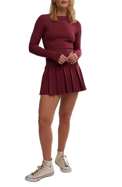 Free People Emmy Long Sleeve Minidress in Red | Lyst