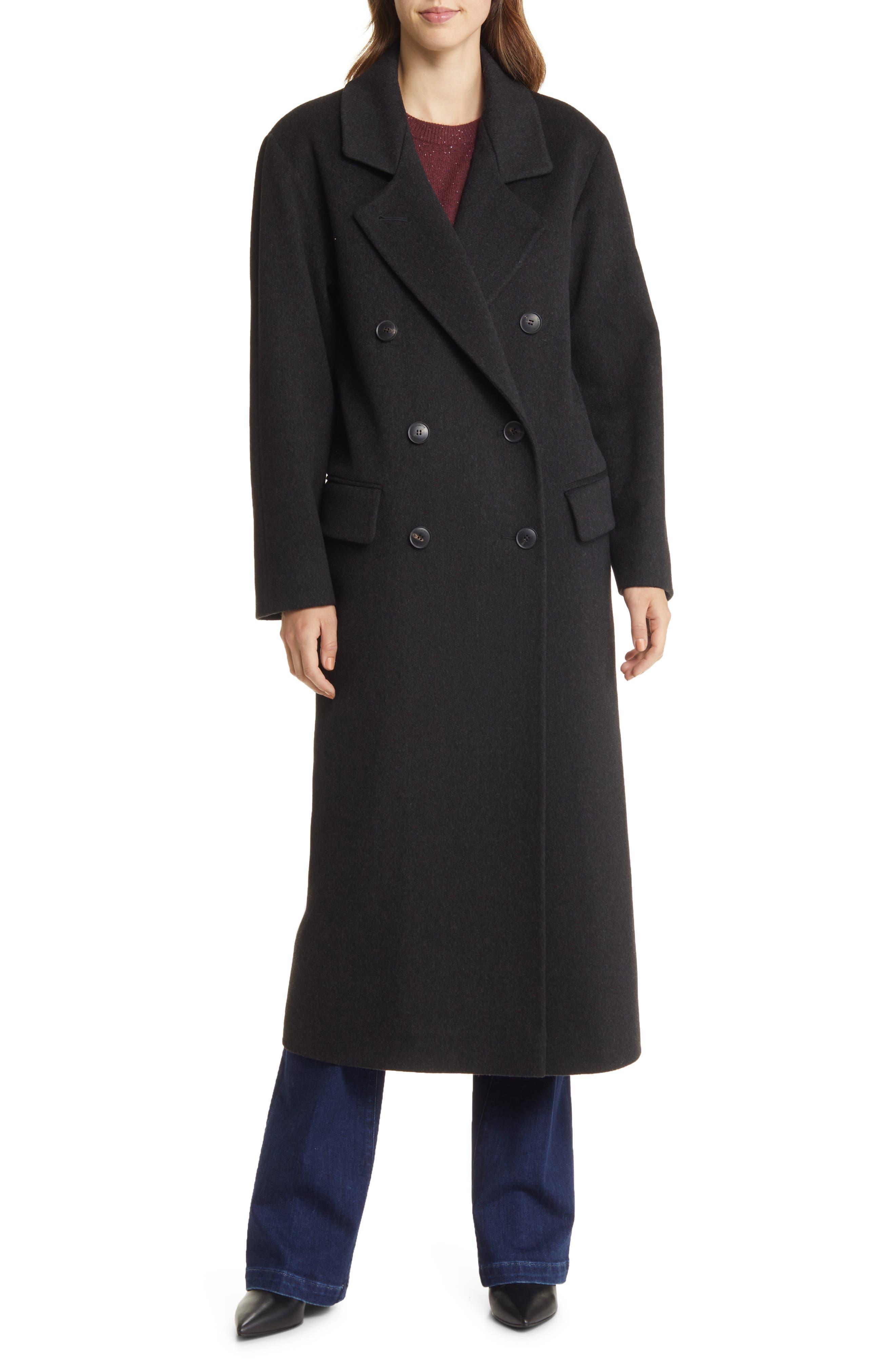 Fleurette Hutton Double Breasted Wool Coat in Black Lyst