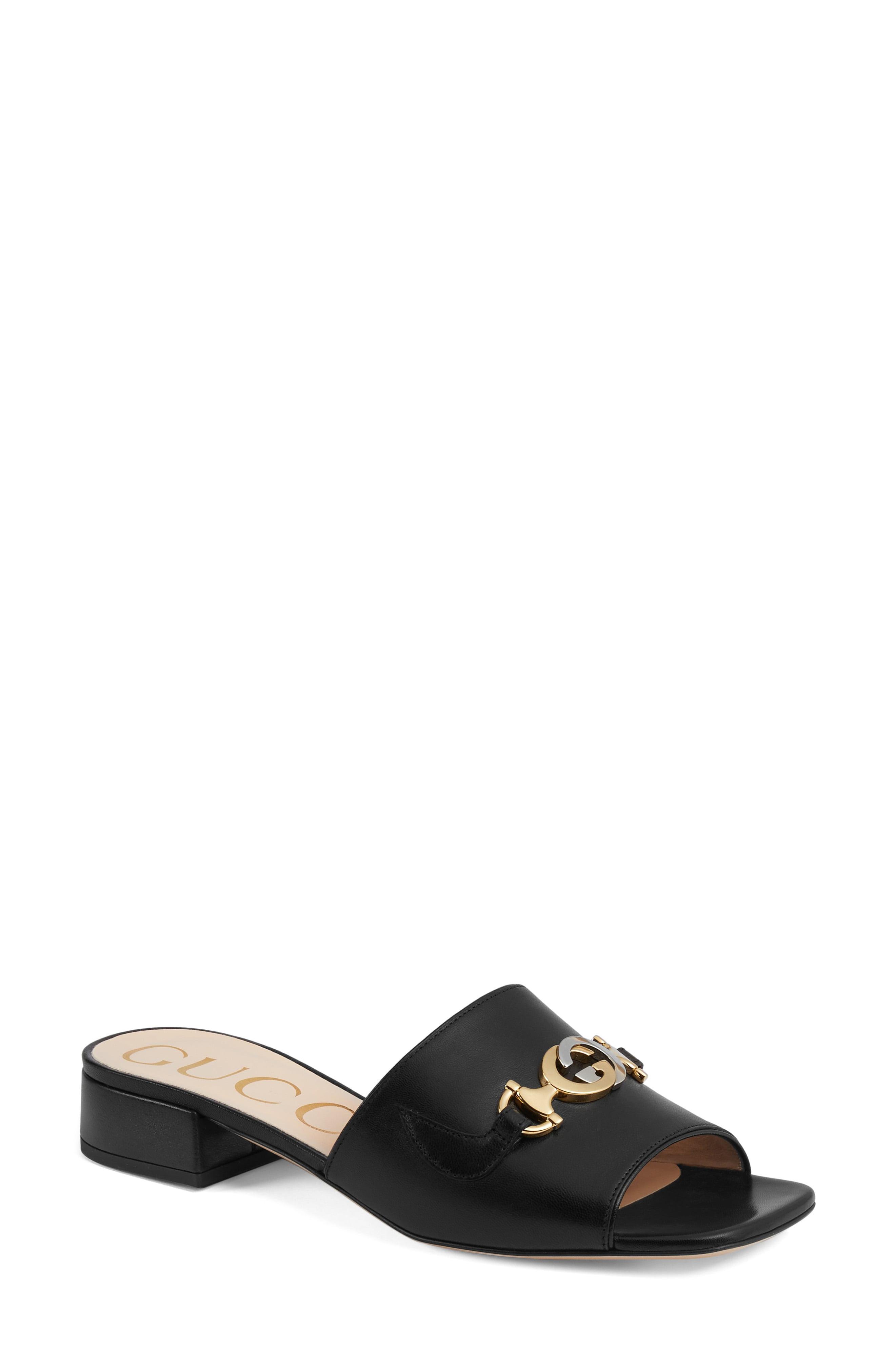 gucci women's satin slide sandals