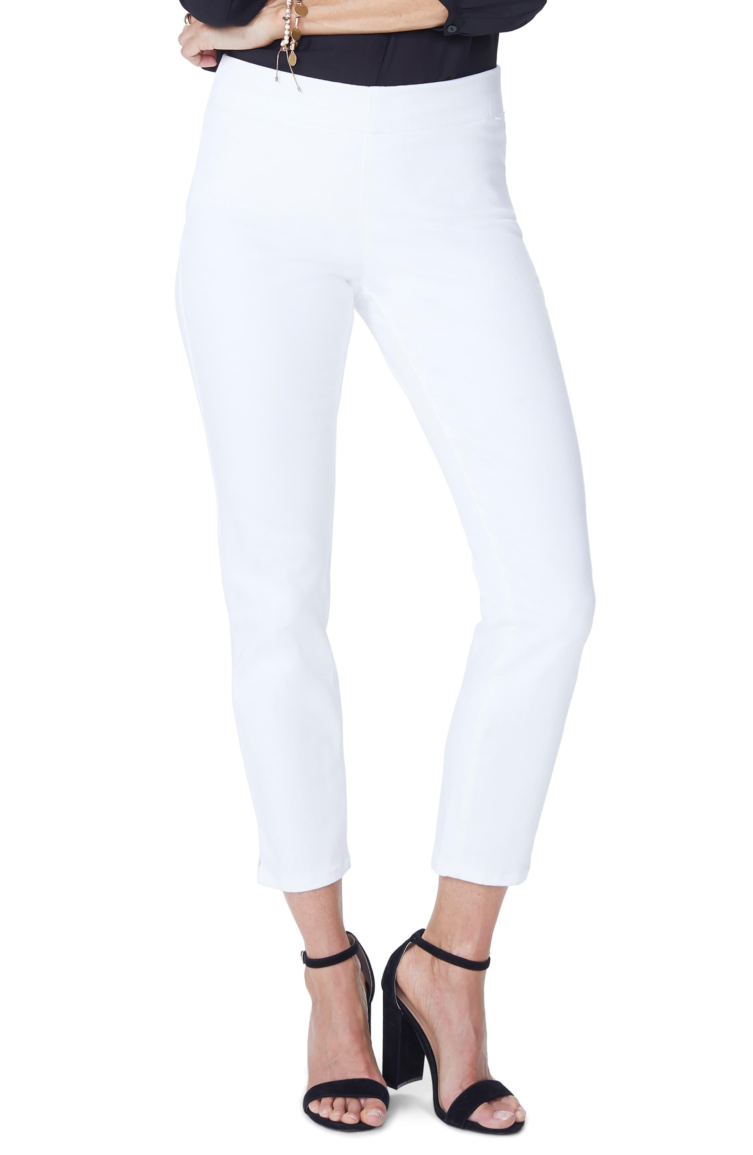white pull on skinny jeans