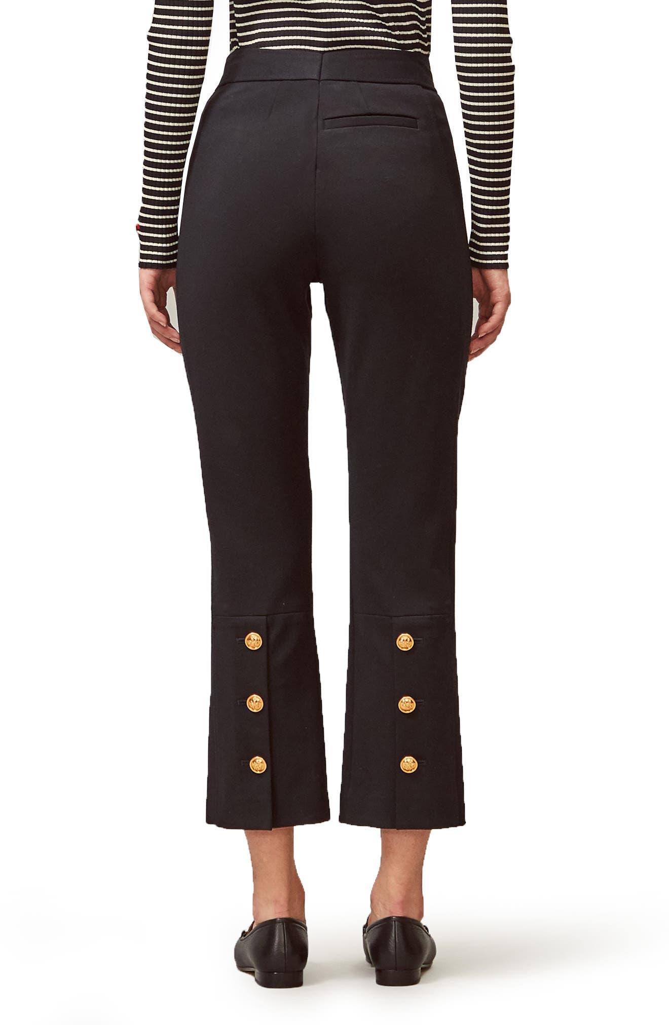 Tory Burch Ponte Cropped Flare Pant in Black | Lyst