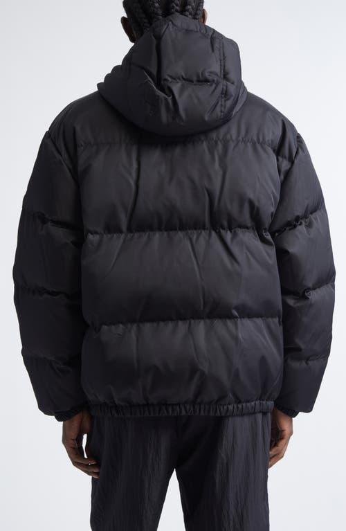Versace Medusa Logo Embroidered Down Puffer Jacket in Black for