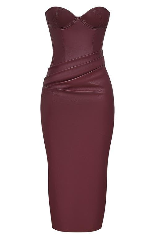 House Of Cb Juliana Corset Faux Leather Gown in Red Lyst