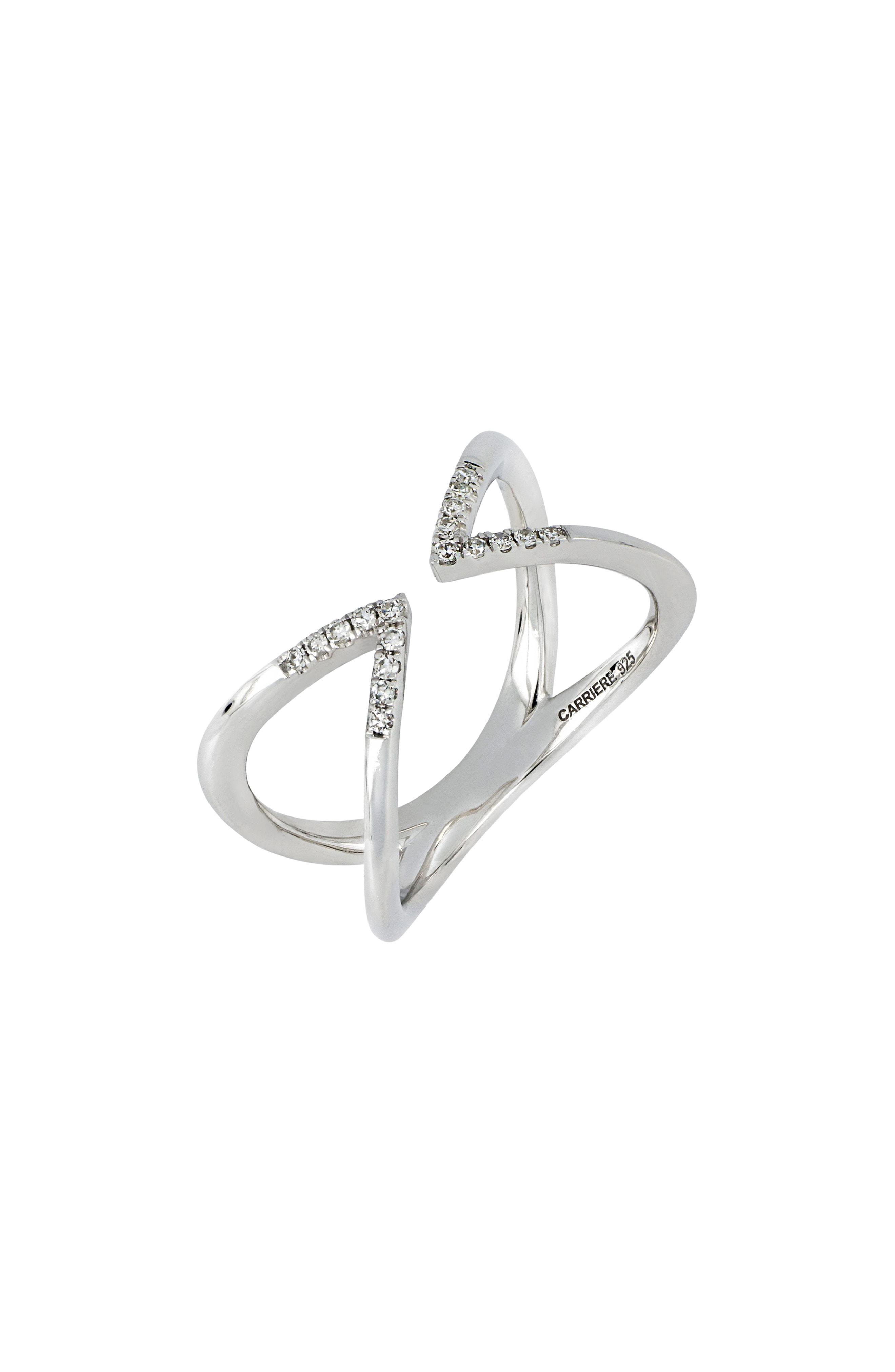 CARRIERE JEWELRY Carriere Diamond Pave Pointed Open Ring ...