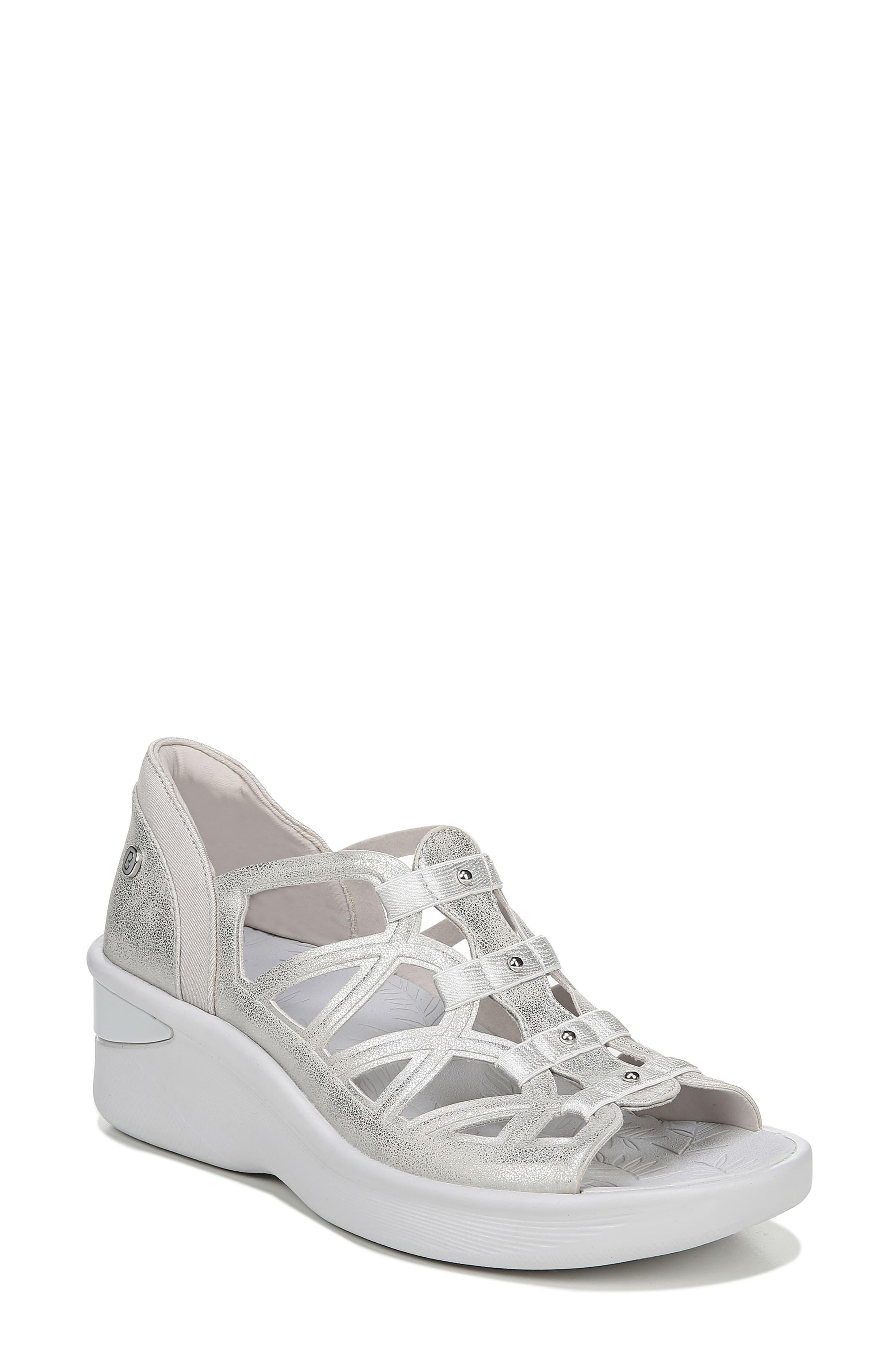 Bzees Fisherman Sasha Washable Wedge Sandals in Silver (Metallic) - Save 79% - Lyst