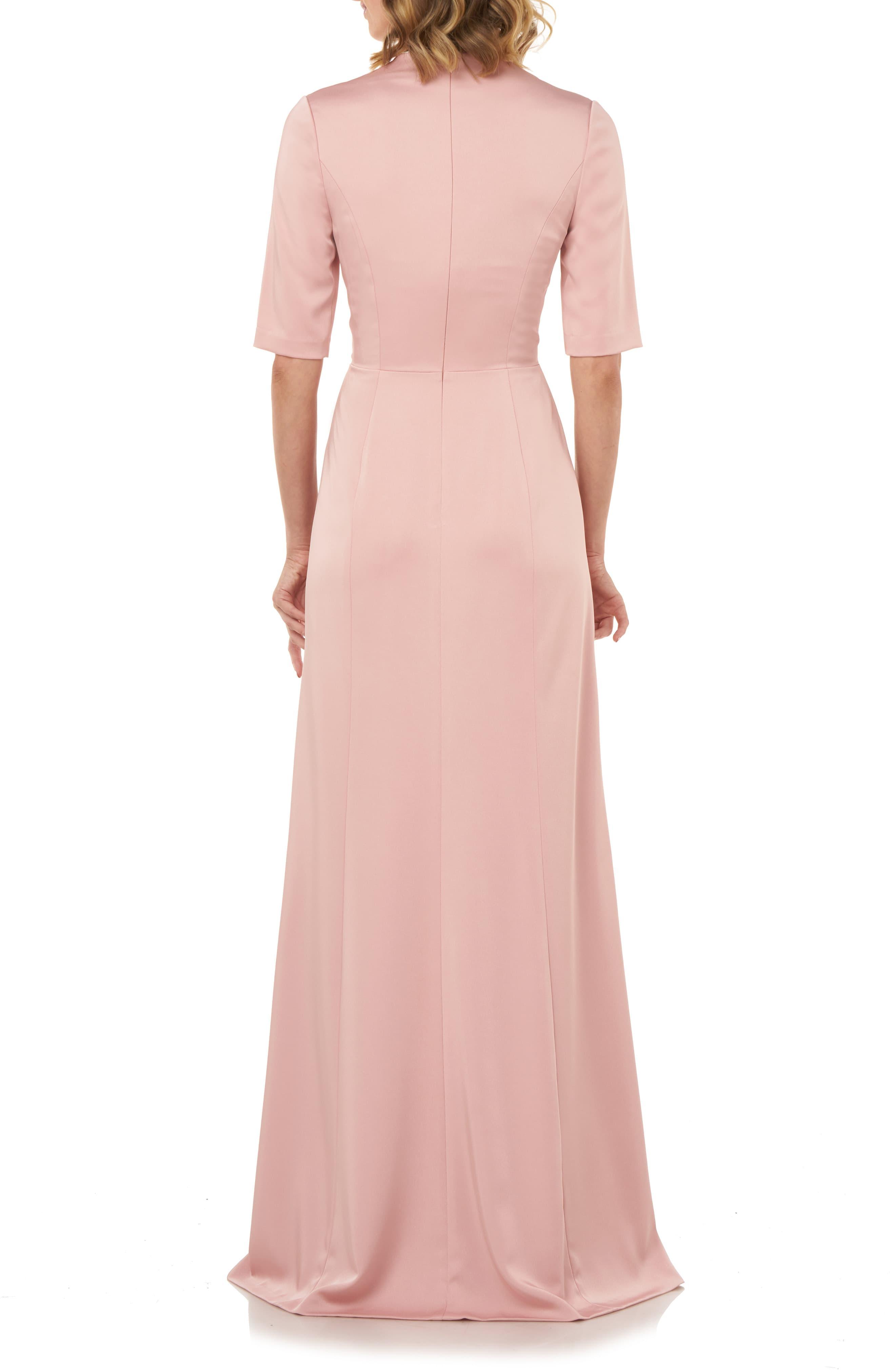 kay unger jumpsuit gown blush