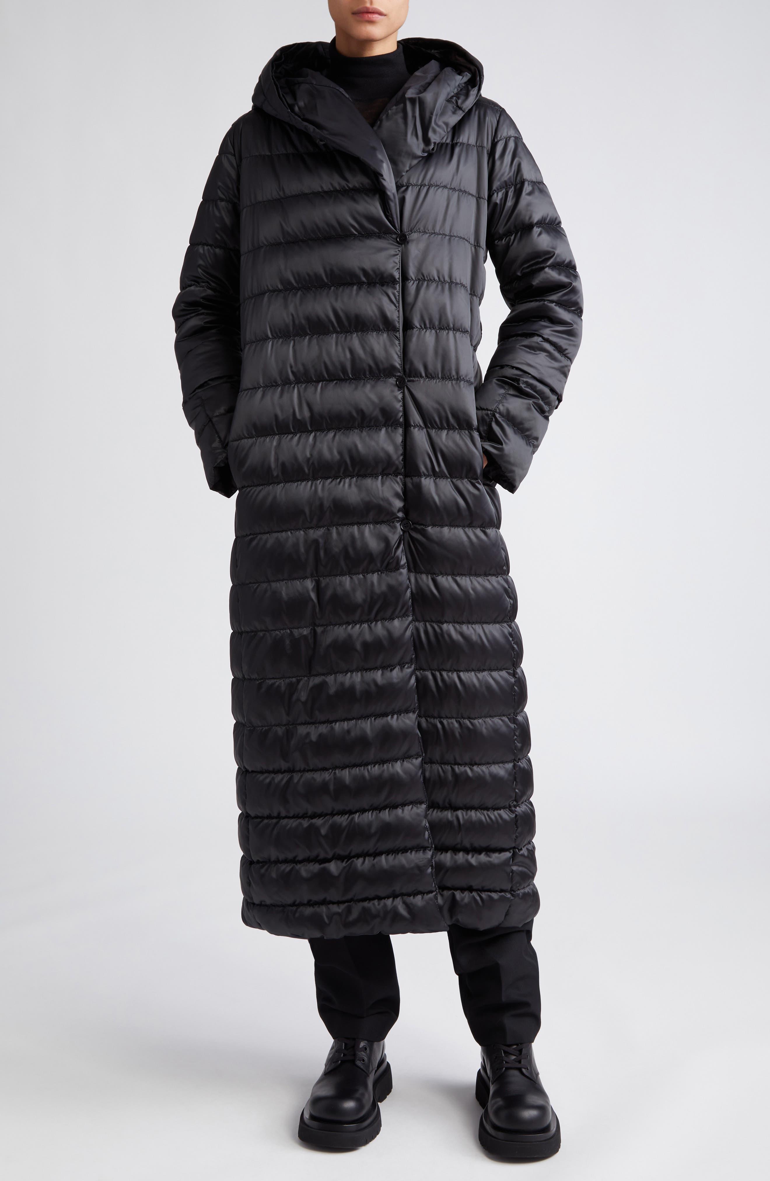 Max Mara Novet The Cube Reversible Hooded Long Down Coat With Two Belts in  Black | Lyst