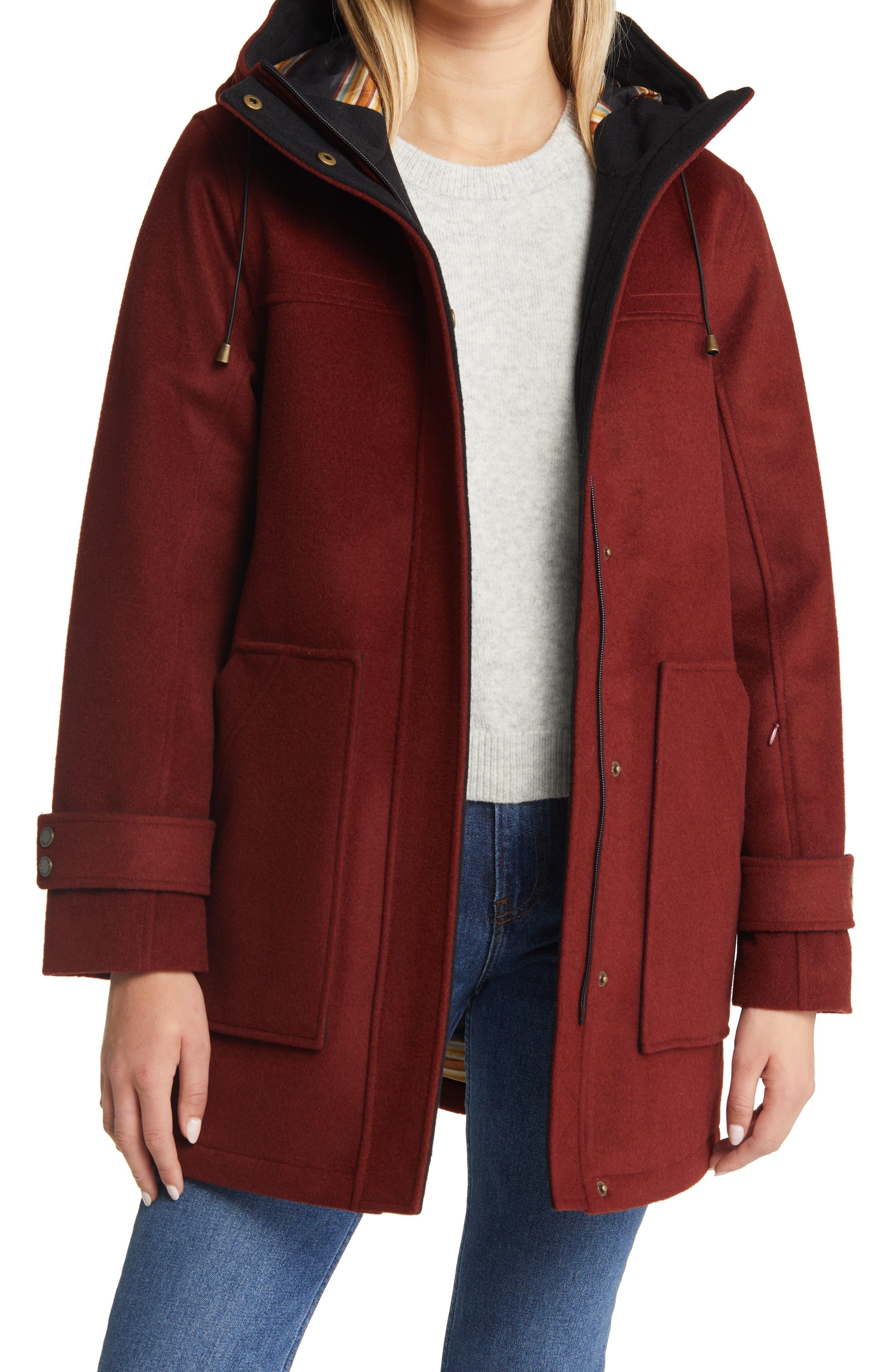 Pendleton Montauk Water Resistant Wool Blend Coat in Red | Lyst
