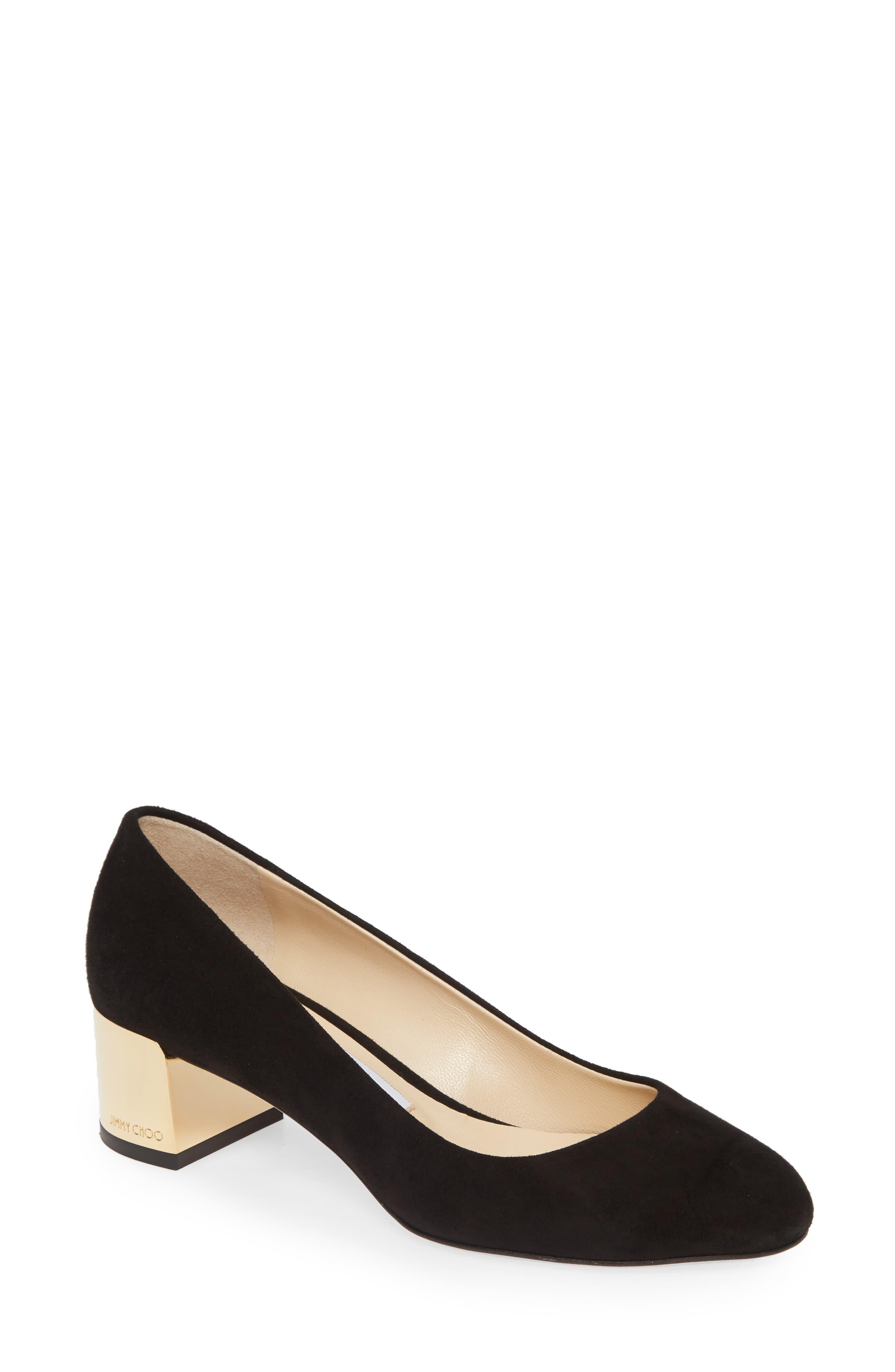 Jimmy Choo Jessie Block Heel Pump in Black Suede (Black) Lyst