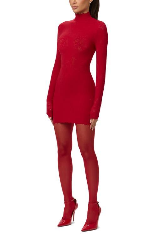 Naked Wardrobe Scalloped Long Sleeve Lace Minidress in Red | Lyst Naked Wardrobe Scalloped Long Sleeve Lace Minidress in Red | Lyst