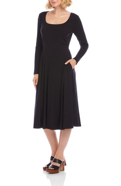 karen kane a line jersey dress Karen Kane Women's Kate V-Neck Midi Travel Jersey Dress, Small, S, Navy, Polyester/Spandex