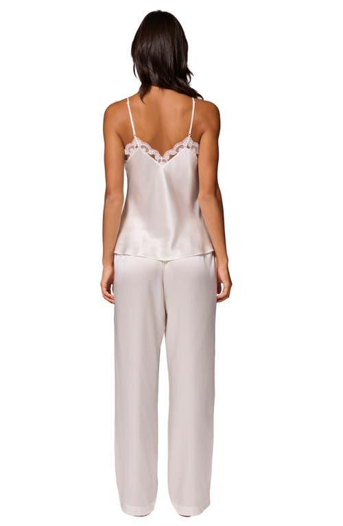 Simone Perele Love Me Lace Trim Silk Blend Camisole in White Lyst