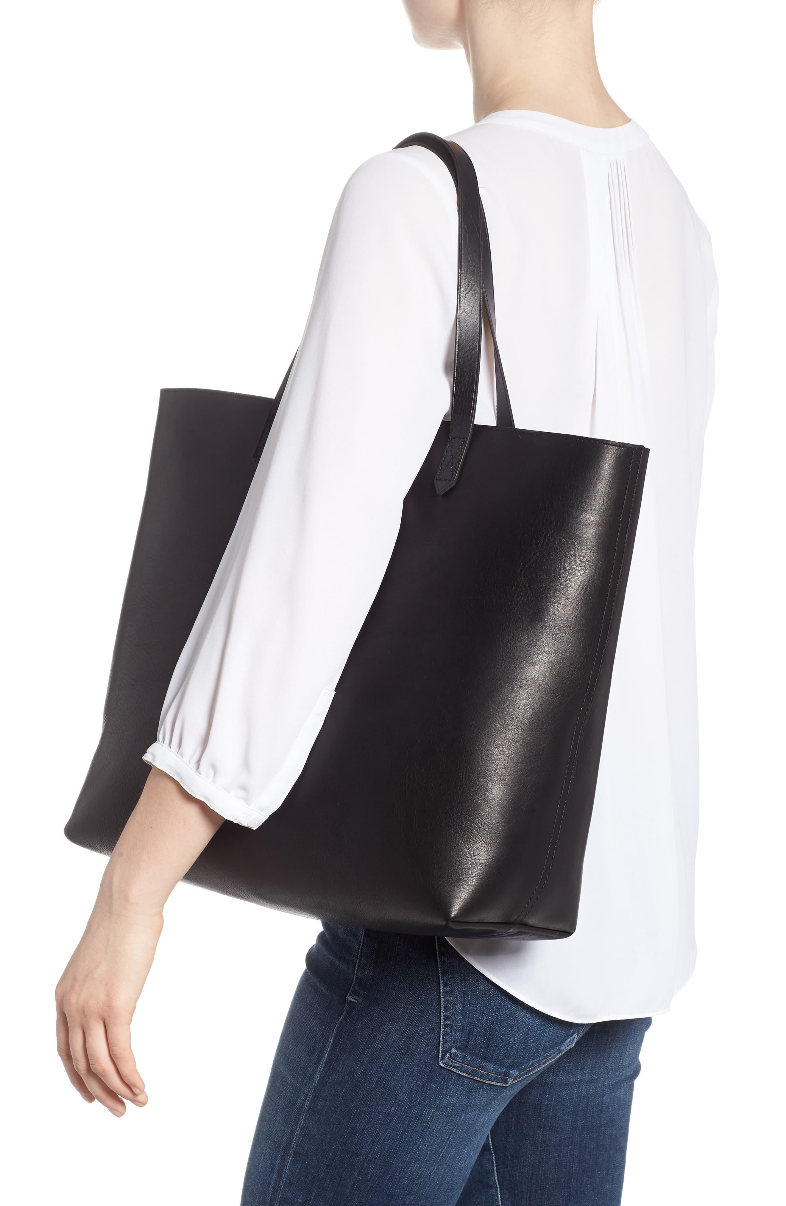 Madewell Zip Top Transport Leather Tote in Black - Lyst