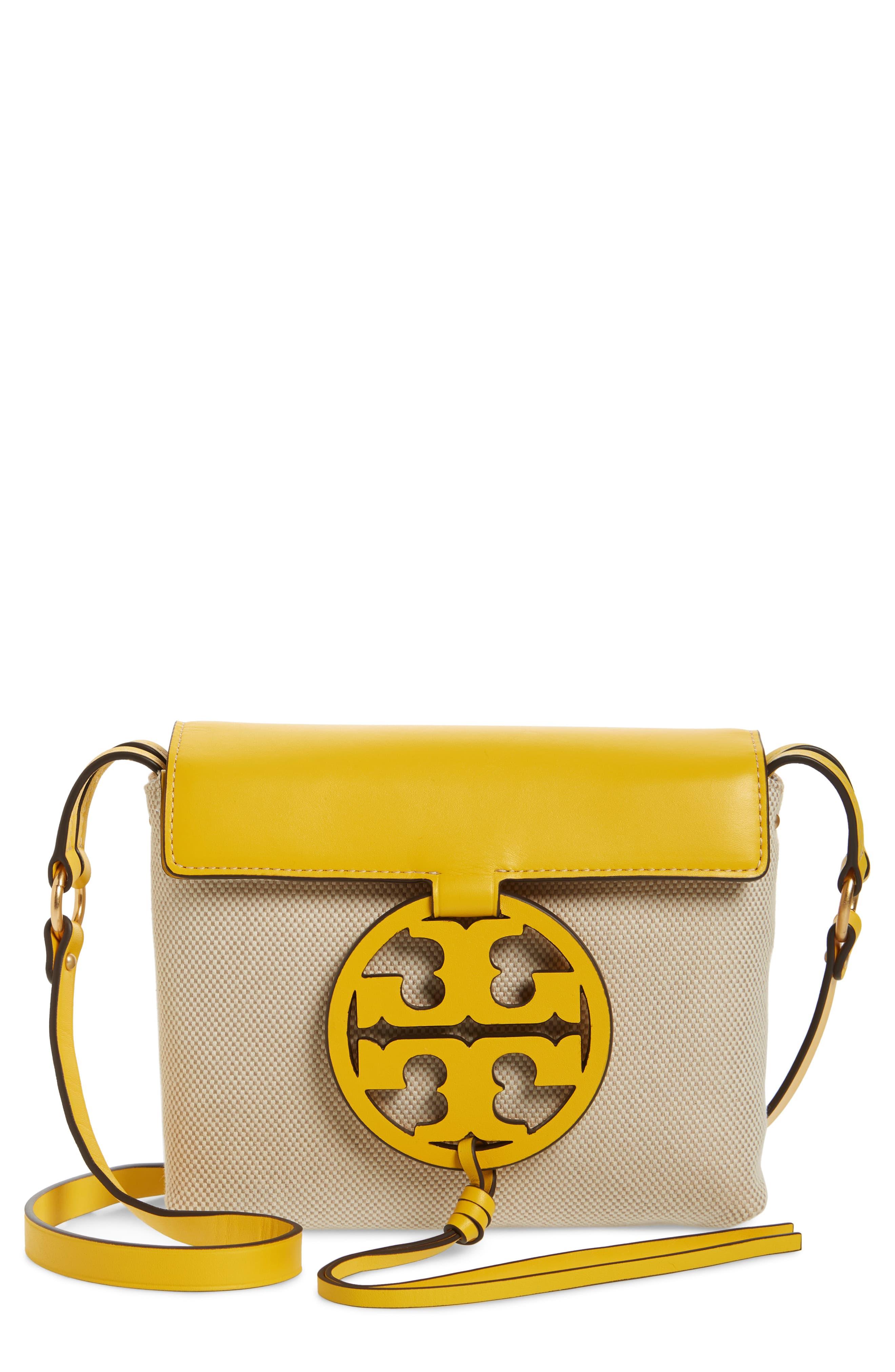 Tory Burch Miller Canvas Crossbody in Yellow | Lyst