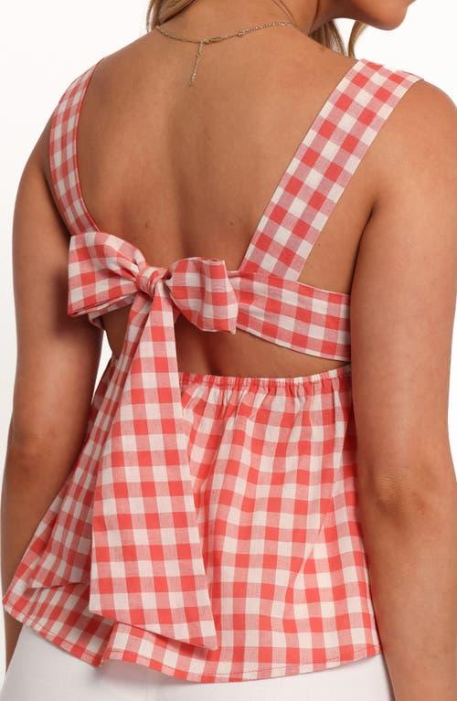 strapless open back dress Women's Flossie Mini Dress in Red Gingham, M Gingham main image 0