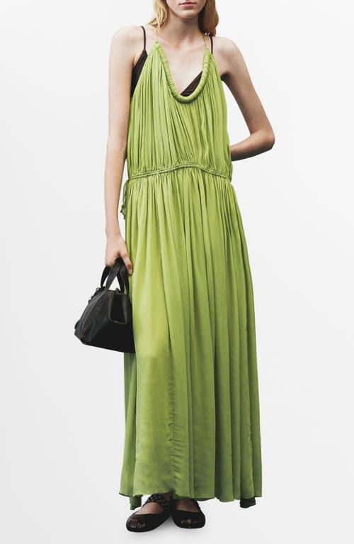 Mango Ocean Halter Maxi Dress in Green | Lyst