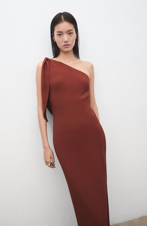 mango strap flowy dress MANGO - Knitted Dress with Gathered detail Chocolate