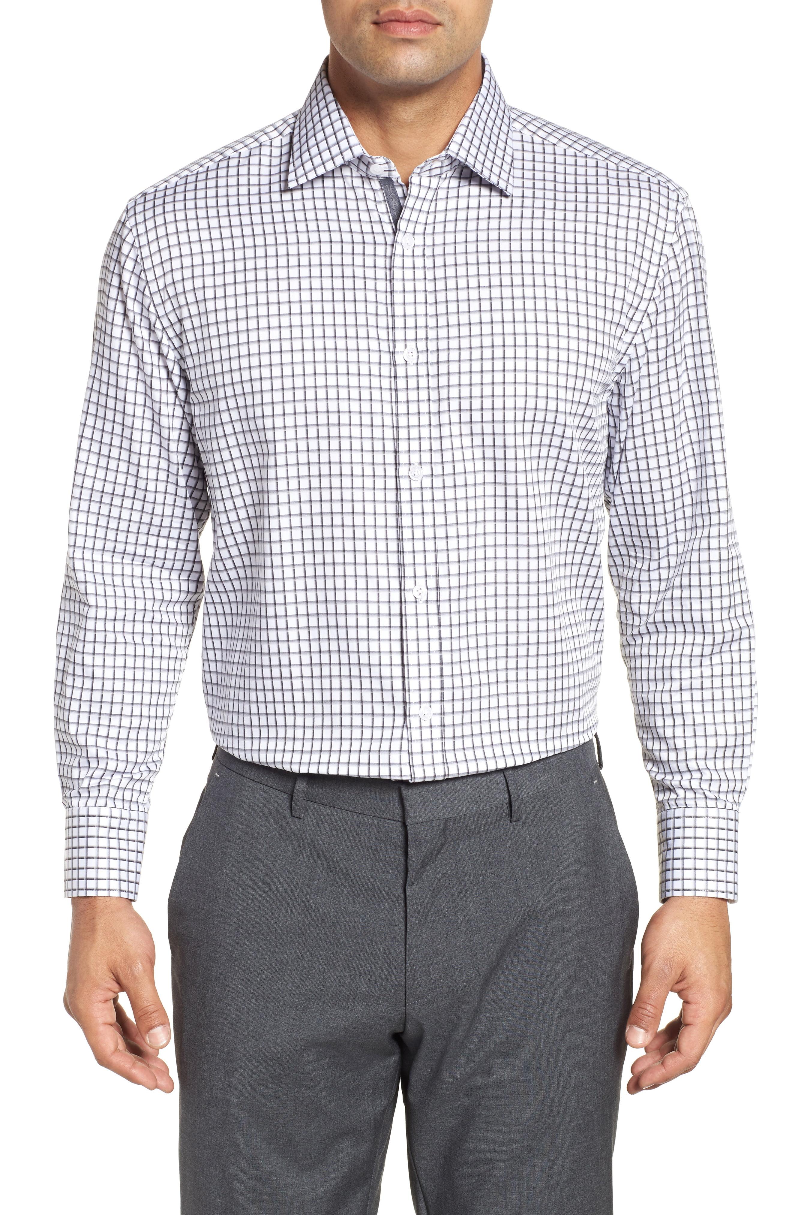 English Laundry Regular Fit Check Dress Shirt in Grey (Gray) for Men - Lyst