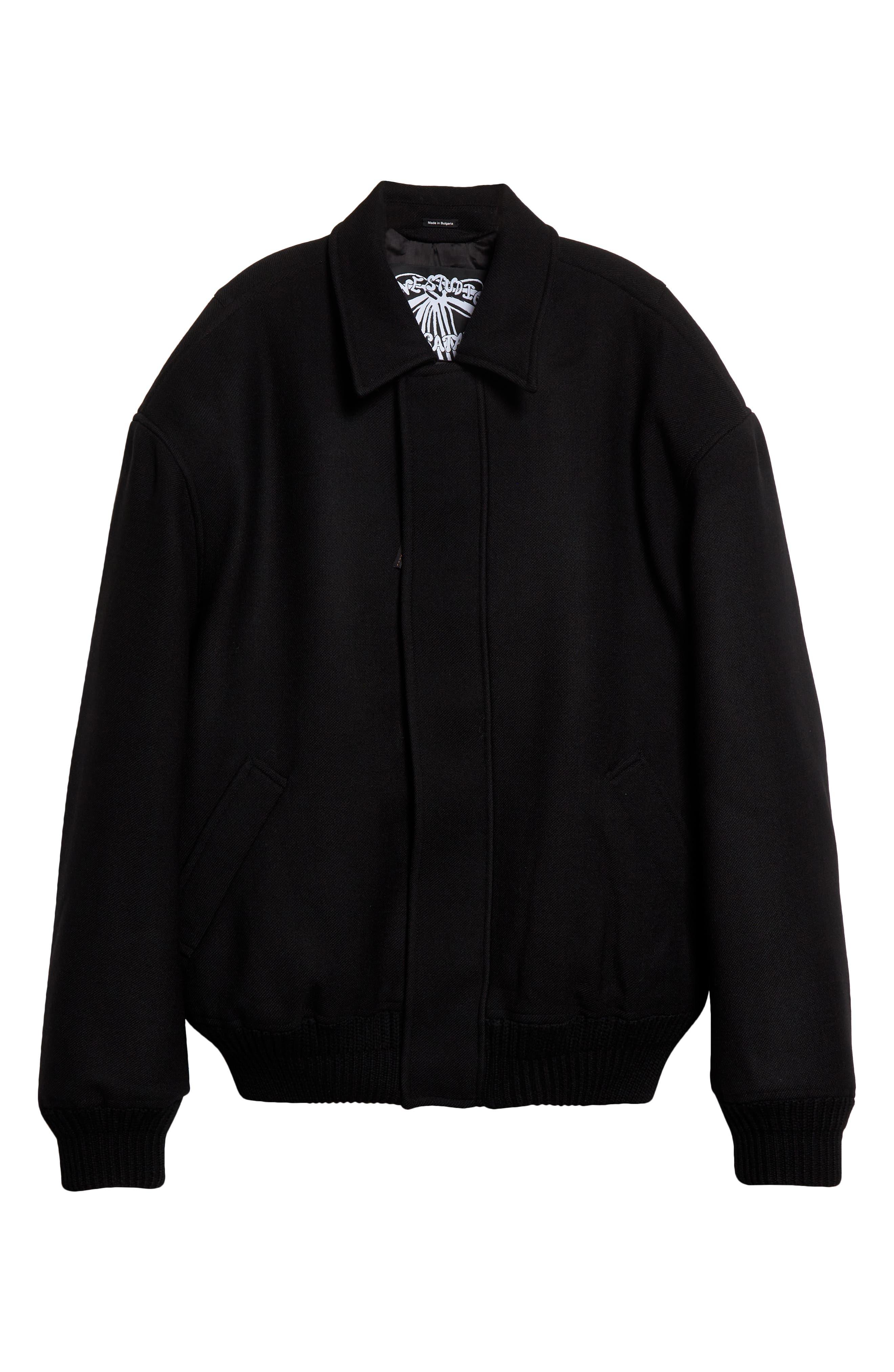 Acne Studios Wool Bomber Jacket in Black for Men | Lyst