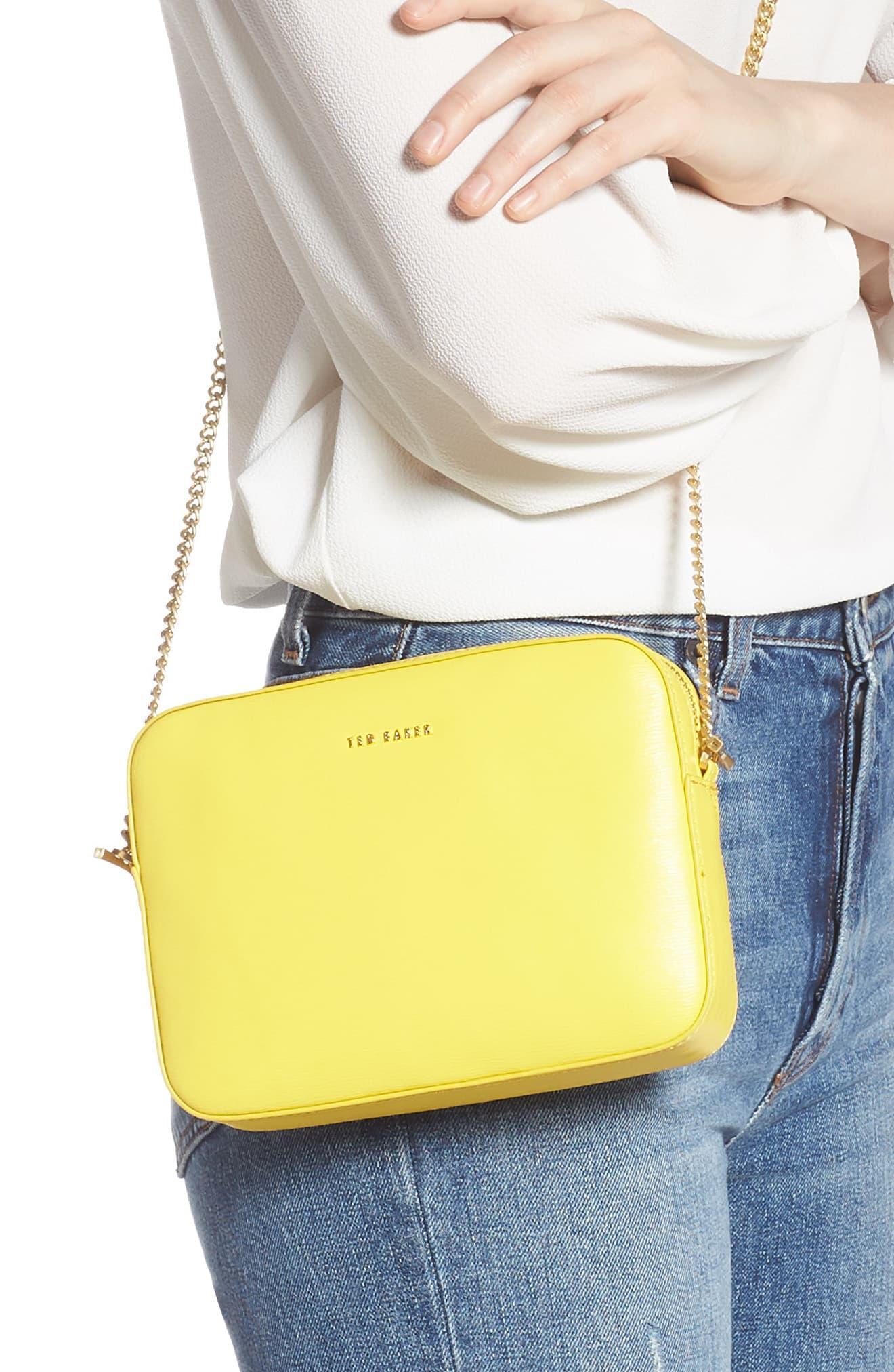 Ted Baker Judithh Bow Detail Leather Crossbody Bag In Light Yellow Yellow Lyst