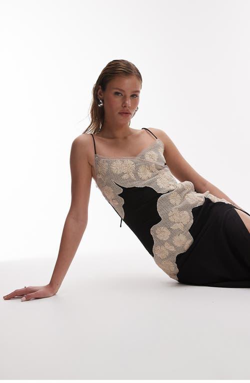 TOPSHOP Embroidered Floral Cotton Midi Dress in Black | Lyst TOPSHOP Embroidered Floral Cotton Midi Dress in Black | Lyst