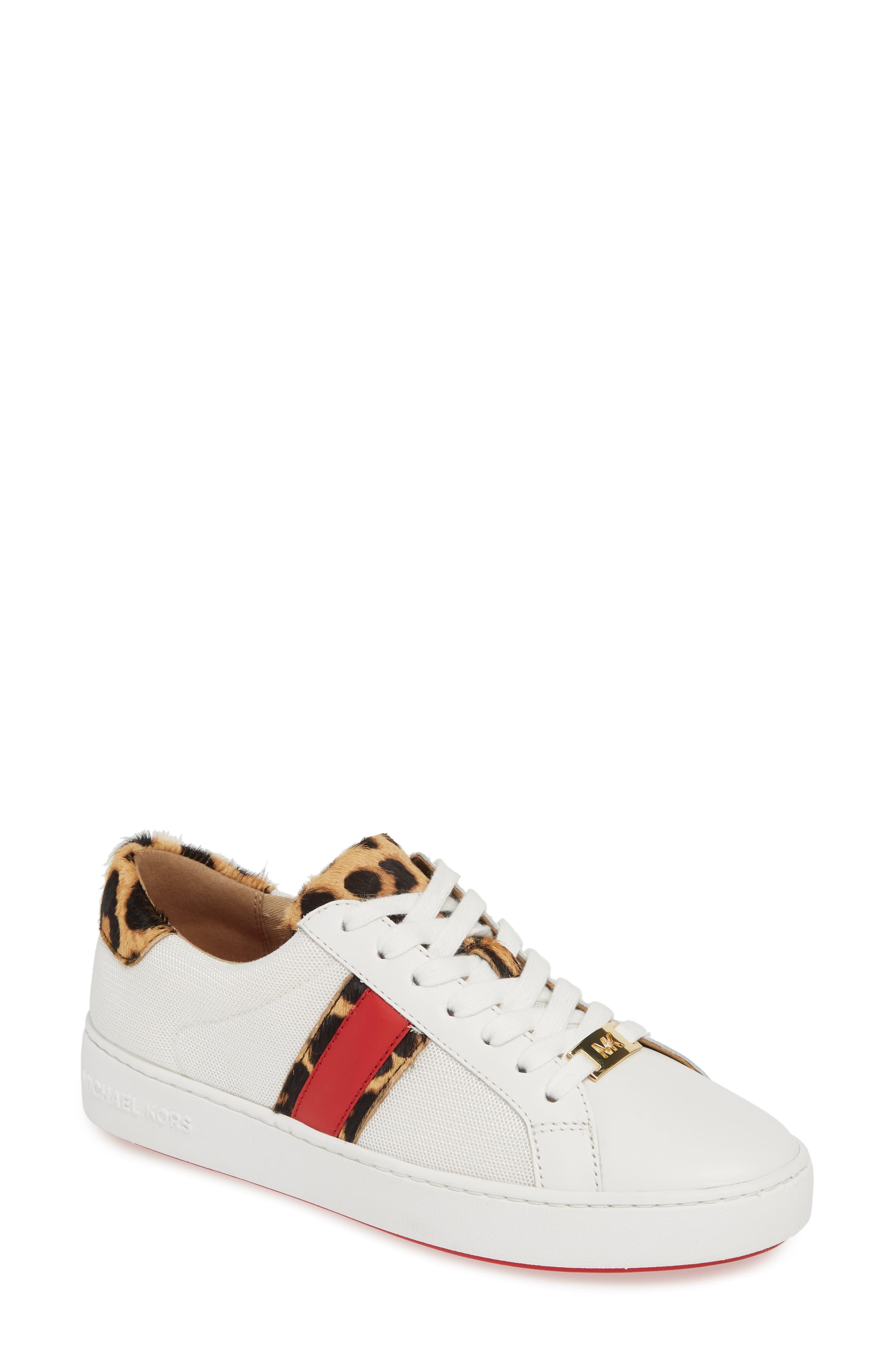 irving mesh and cheetah calf hair stripe sneaker