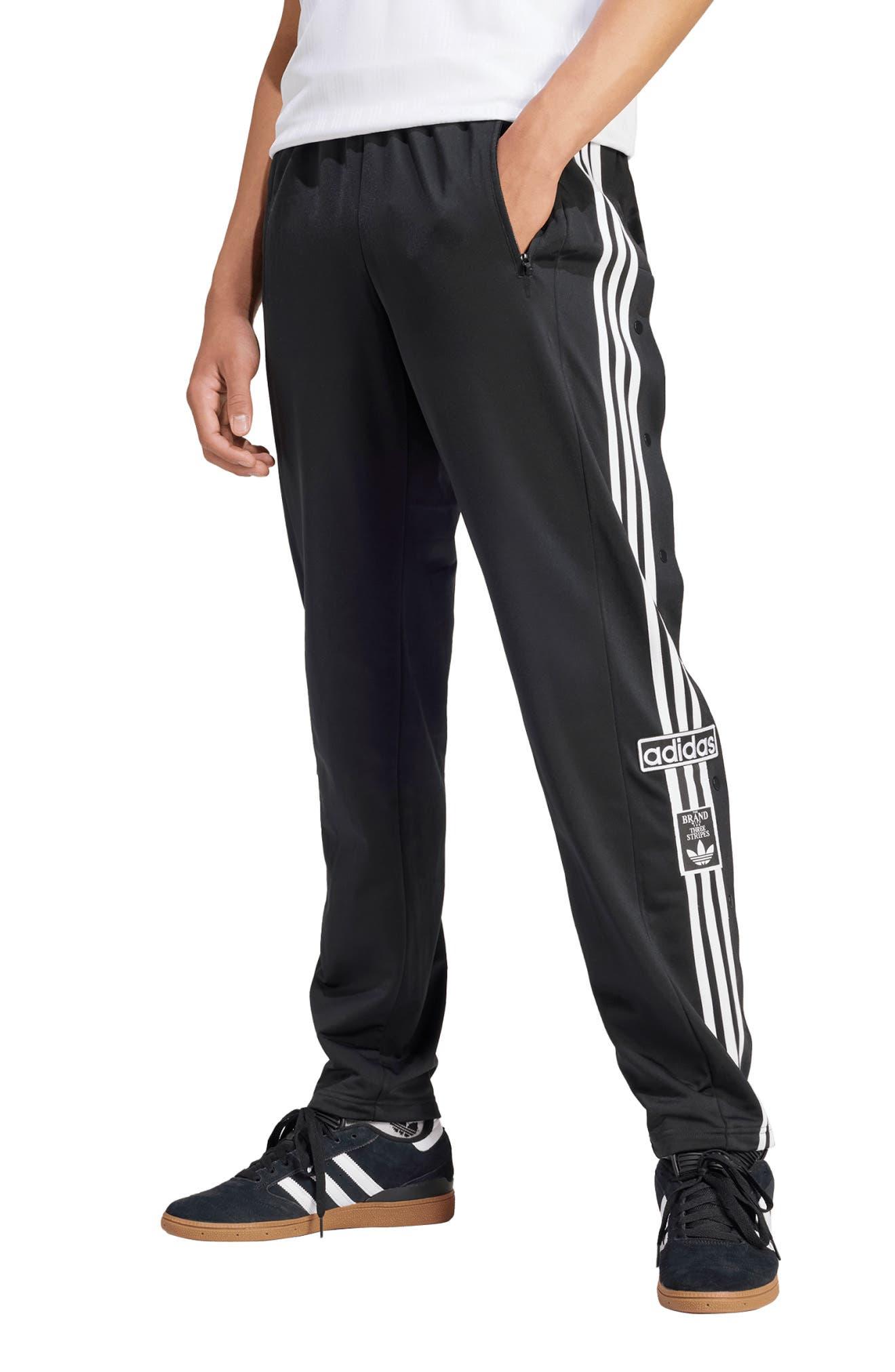 Men's Black Polyester Side Stripe Sweatpants