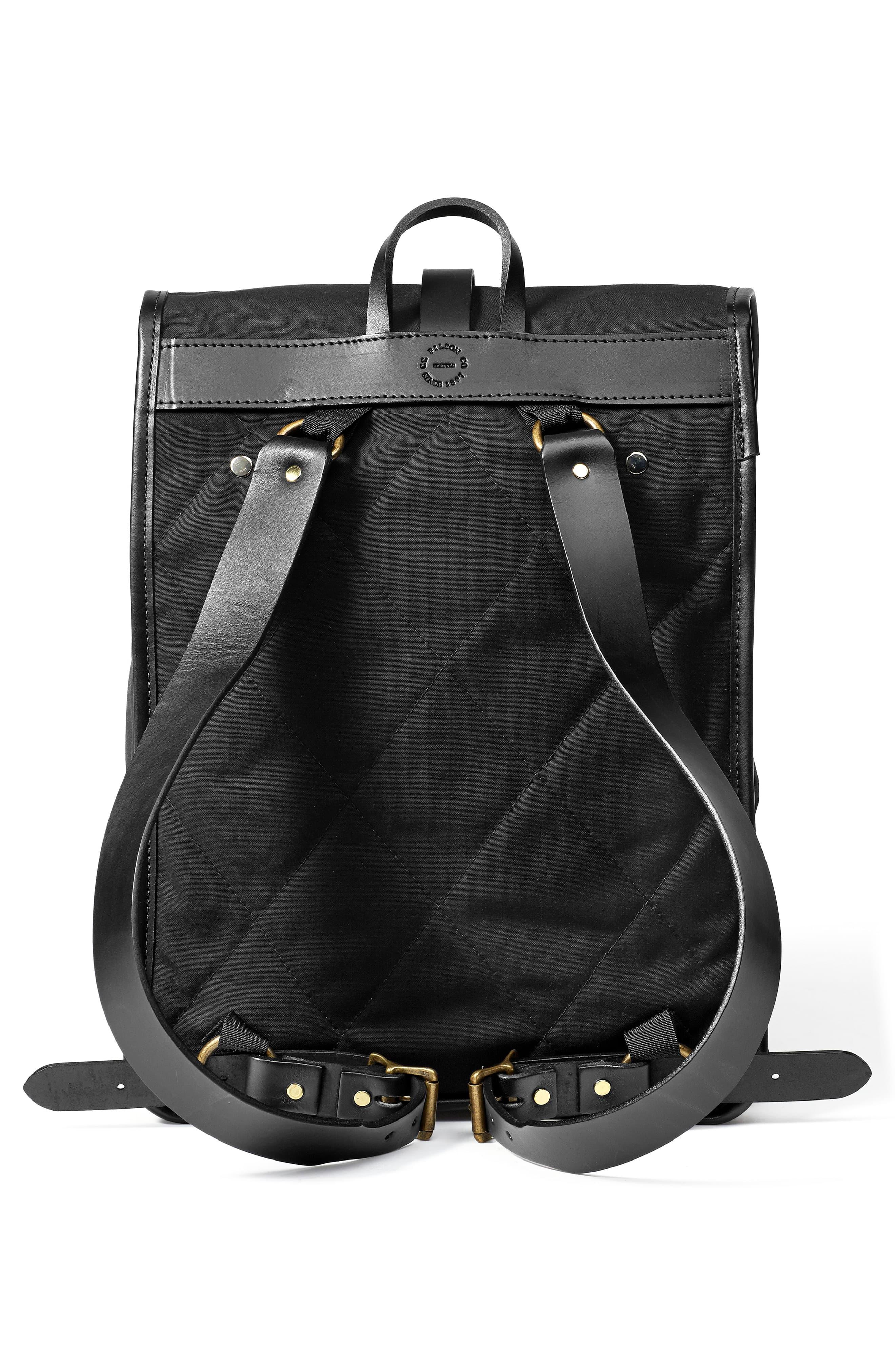Filson Leather Tin Cloth Backpack in Black for Men Lyst