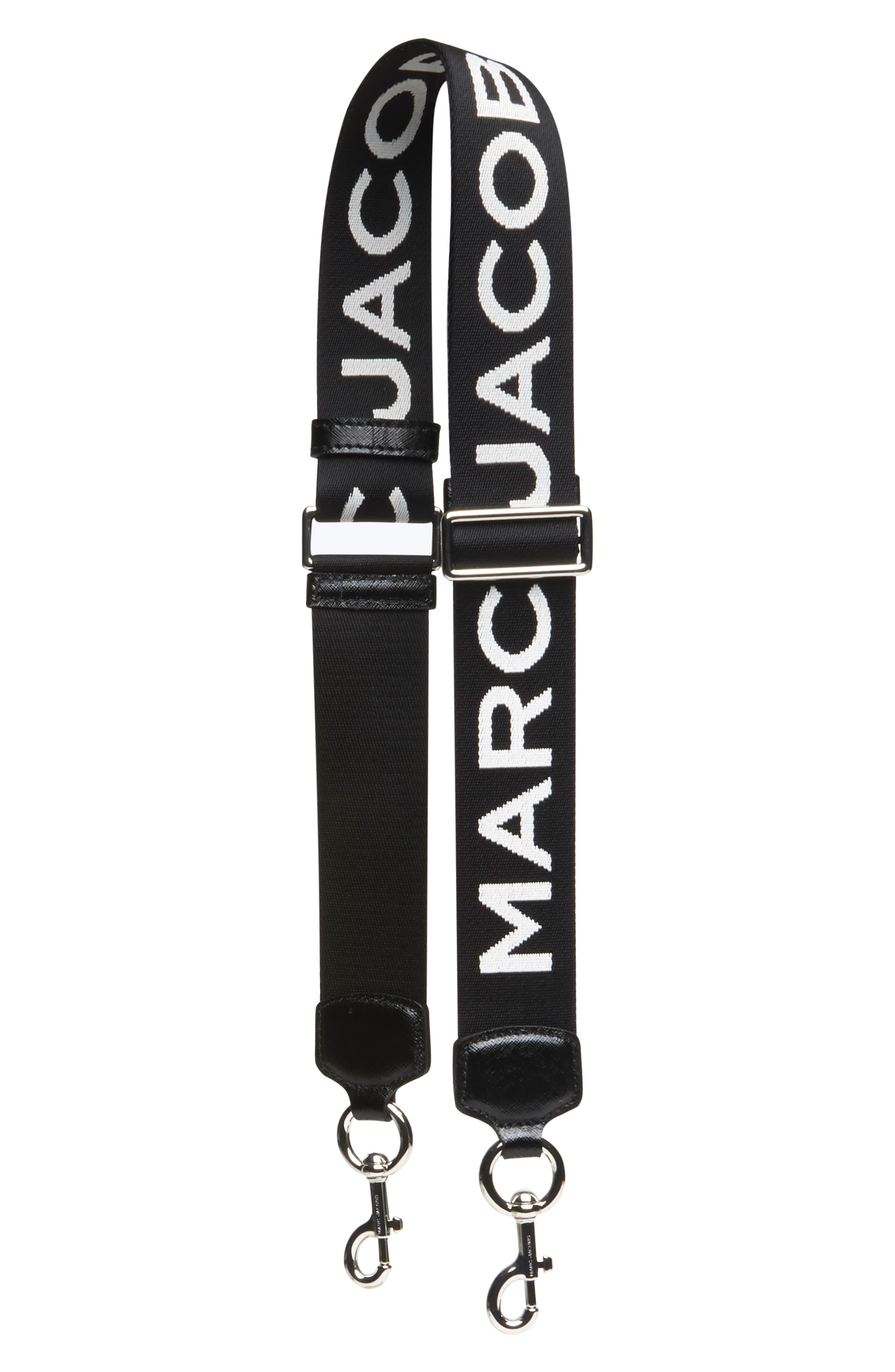 Marc Jacobs Black And Grey Webbed Logo Strap | Lyst