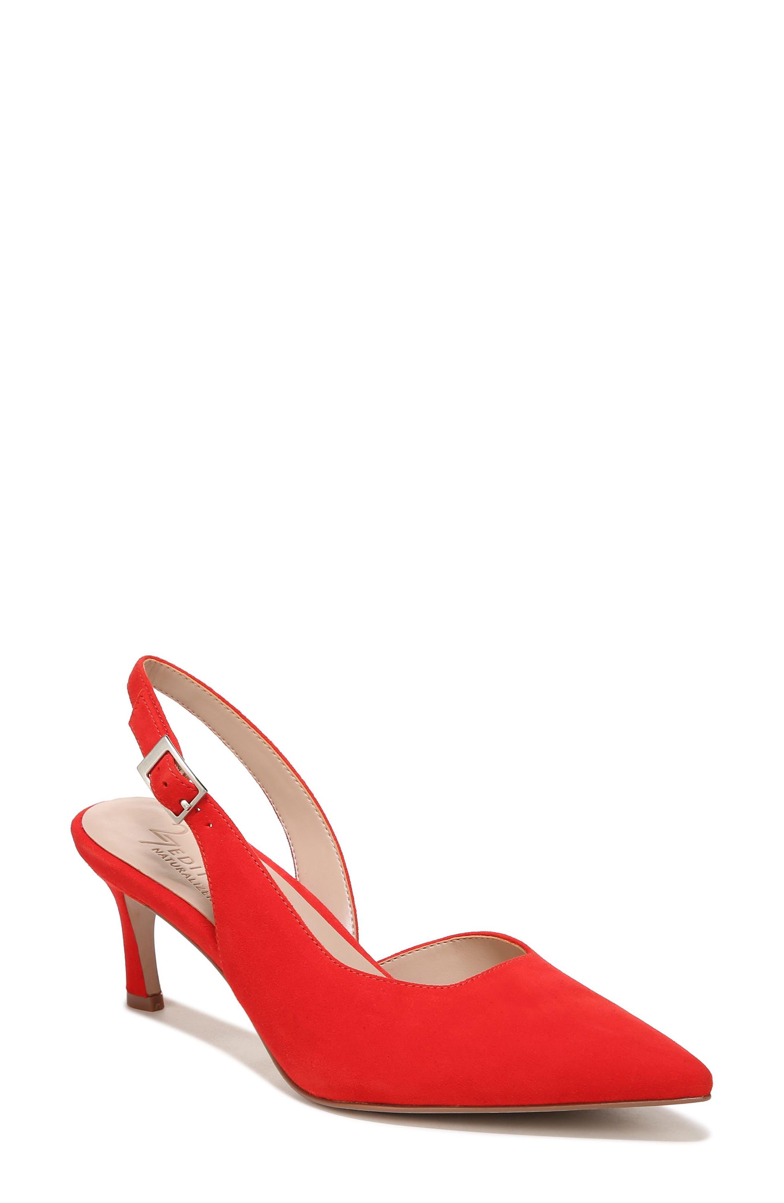 27 EDIT Naturalizer Felicia Slingback Pointed Toe Pump in Red | Lyst