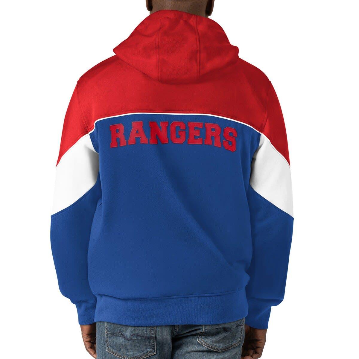Women's Blue New York Rangers Colorblock Pullover Hoodie Jacket