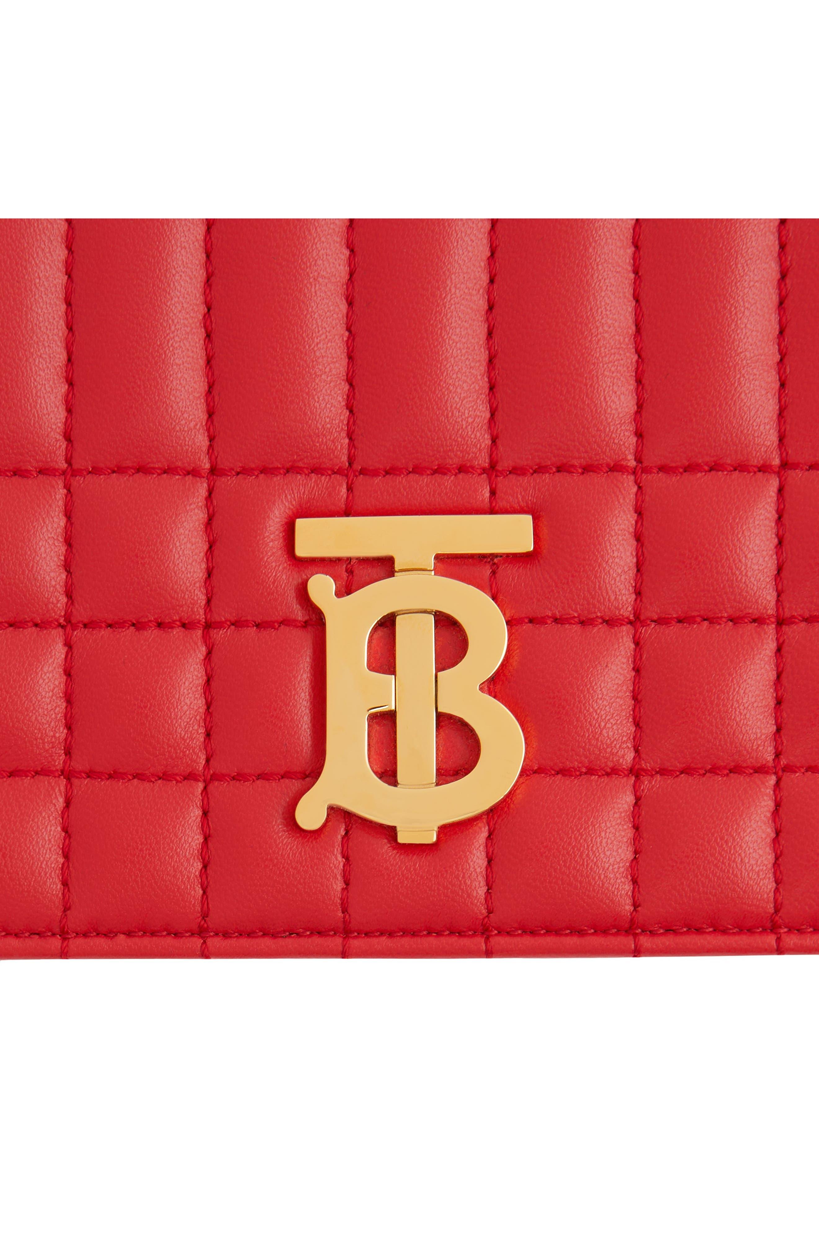 Quilted Leather Lola Card Case in Bright Red - Women | Burberry® Official