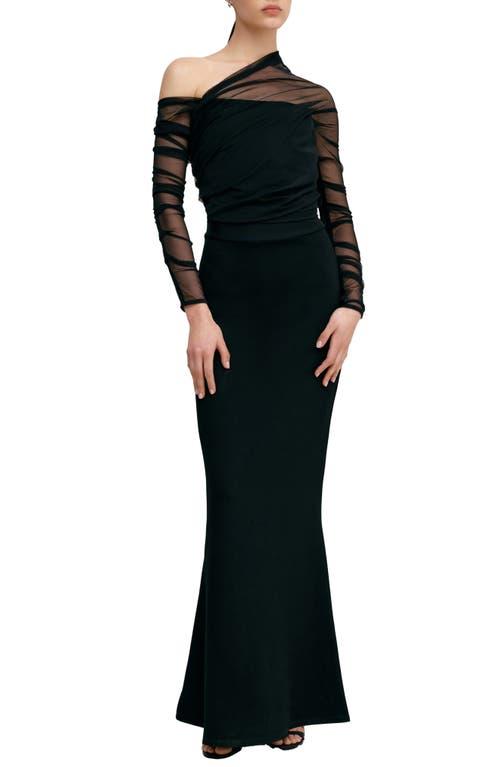 MARCELLA Monroe Long Sleeve Mermaid Gown in Black Lyst