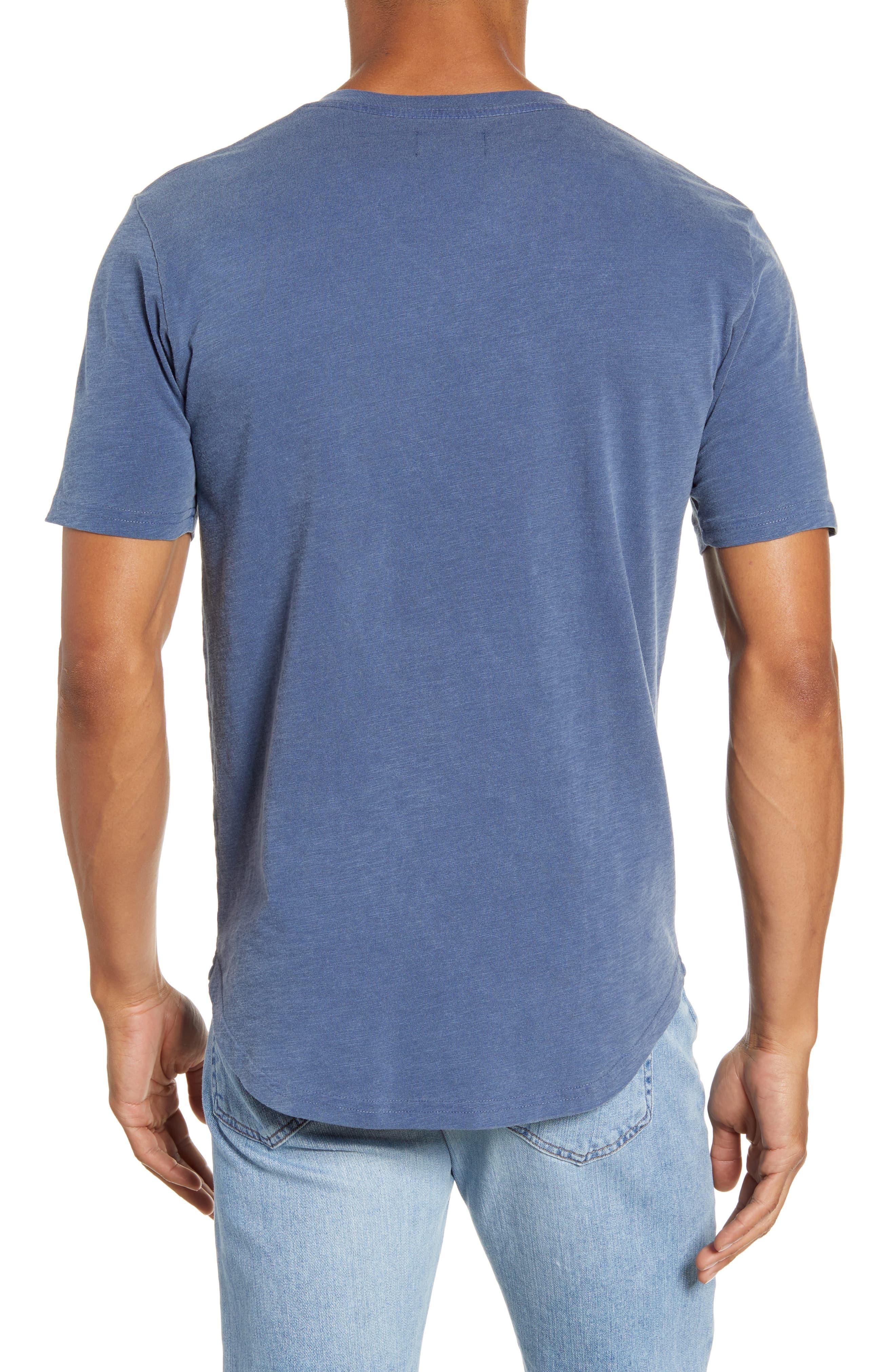 Goodlife Sun Faded Curved Hem Cotton Slub T-shirt in Blue for Men - Lyst